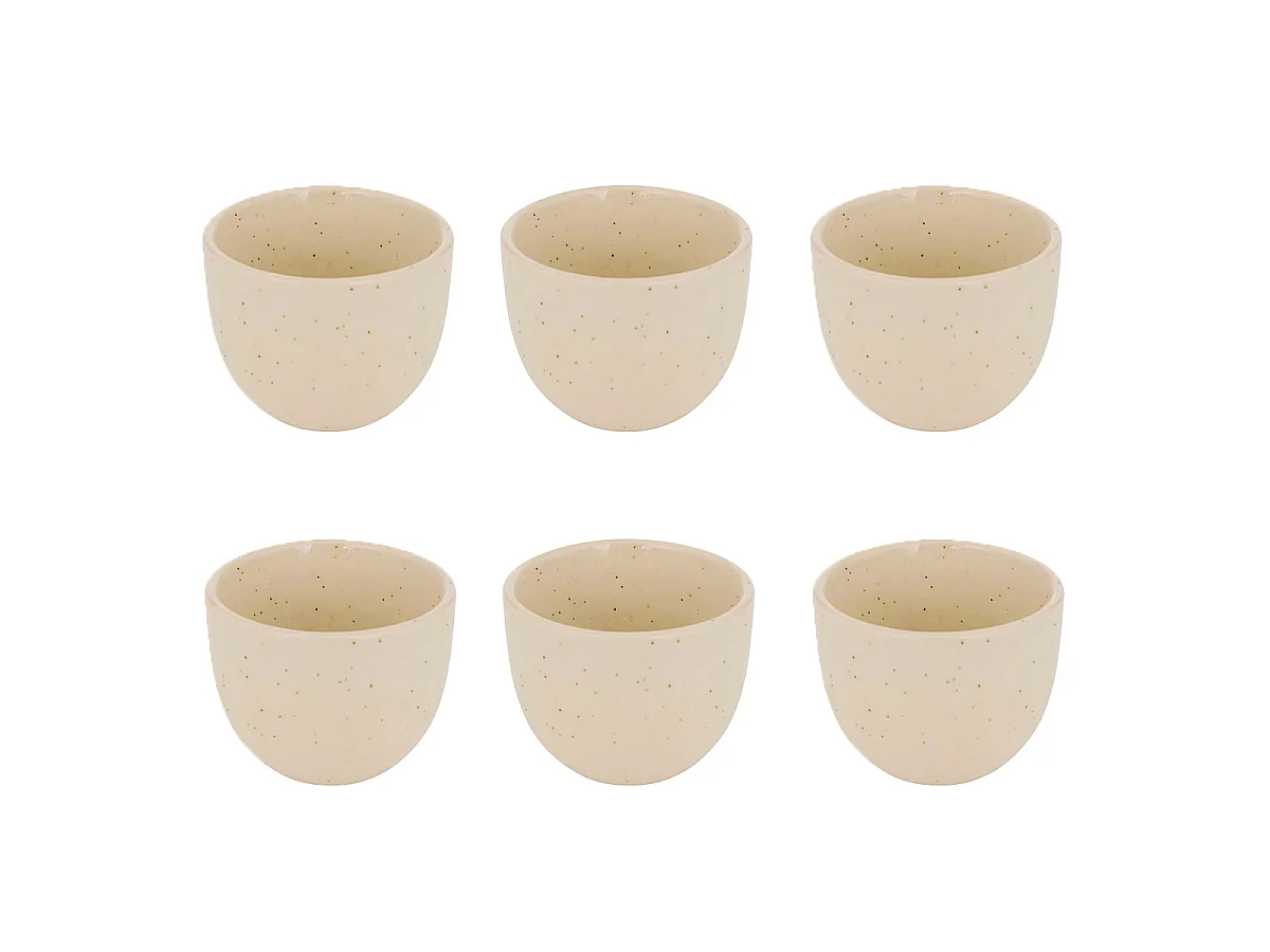 Lot de 6 Tasses à Café en Faïence "Wonja" 10cl Crème
