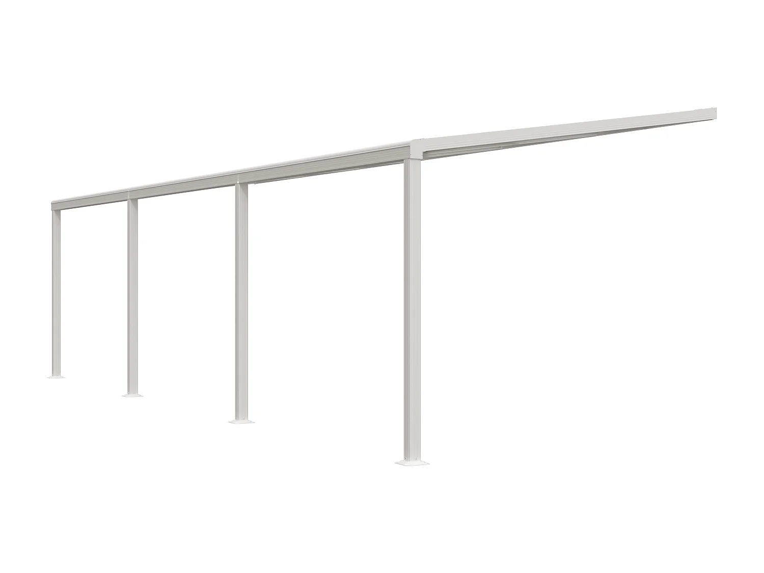 Pergola adossée en aluminium avec toit coulissant - 27 m² - blanc - IZEDA