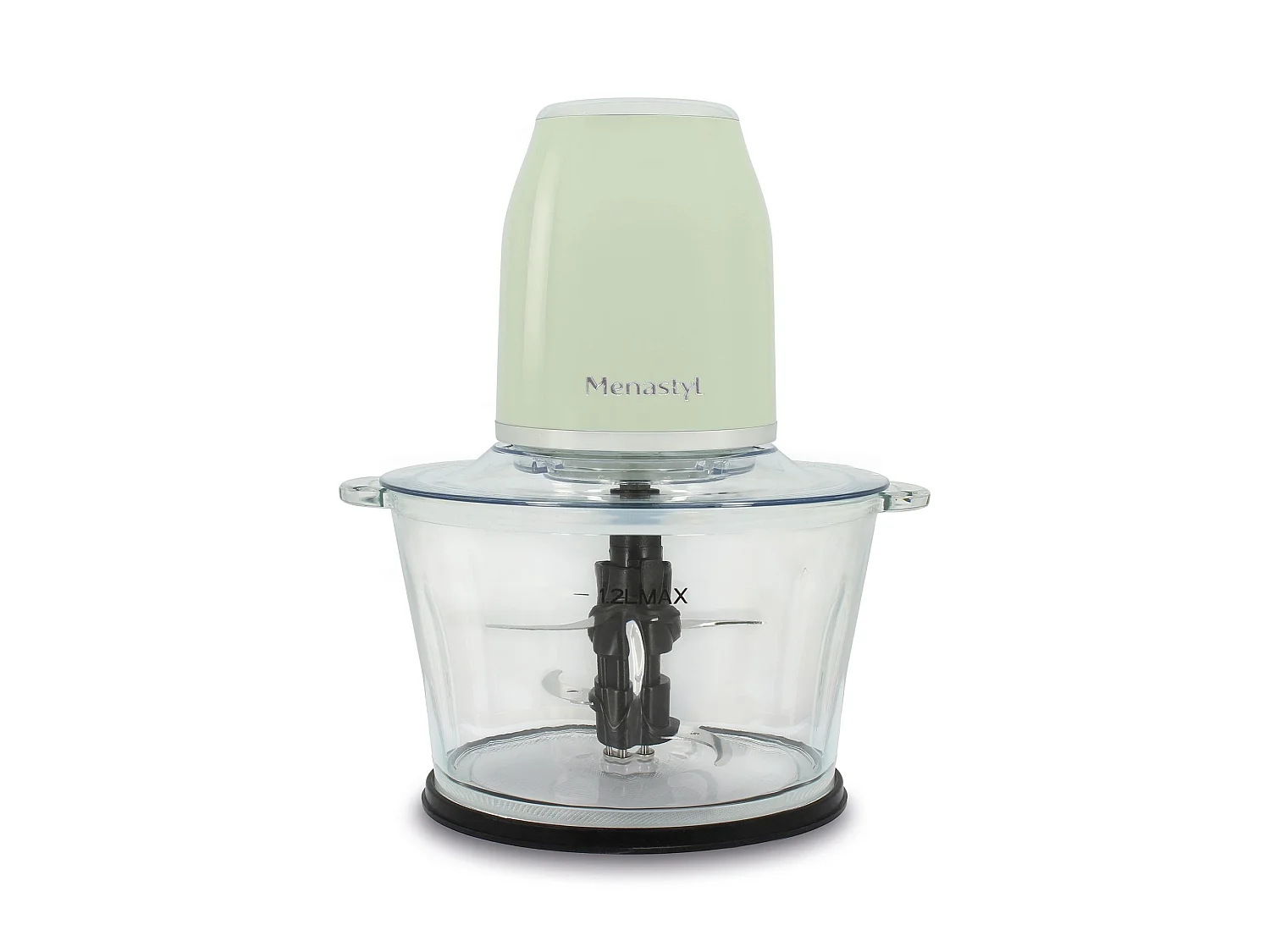Menastyl - Hachoir Retro 1.2l En Plastique Celadon Et Contenant En Verre