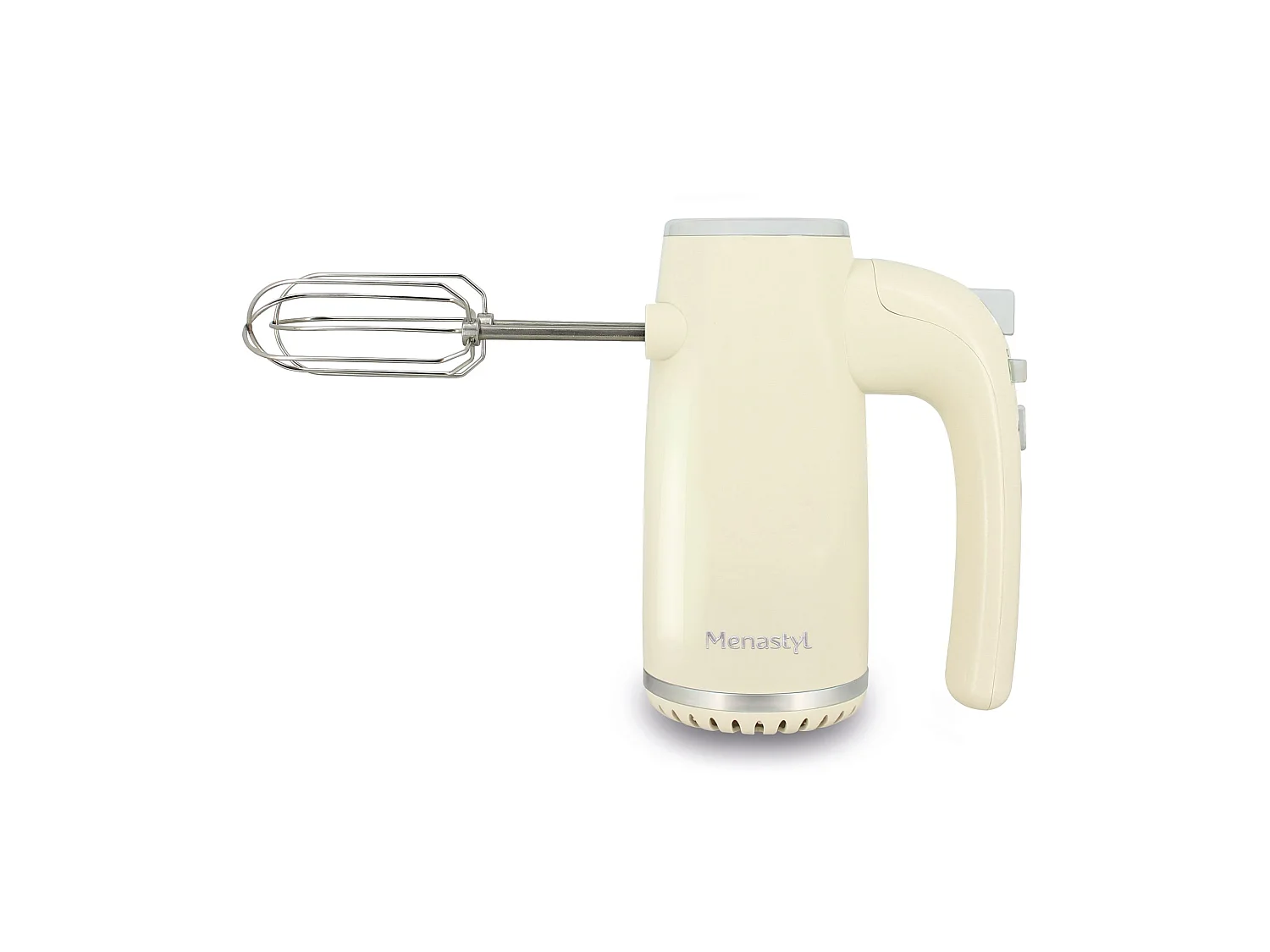 Menastyl - Batteur électrique Retro En Plastique Et Acier Inoxydable Crème