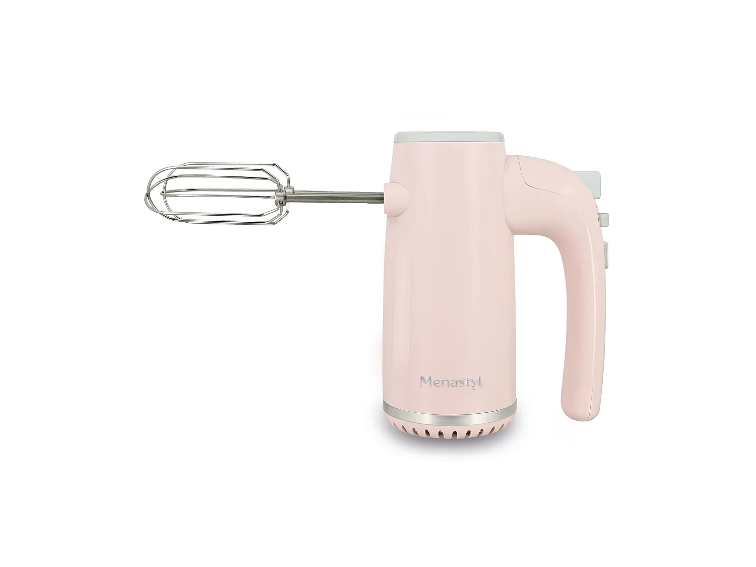 Menastyl - Batteur électrique Retro En Plastique Et Acier Inoxydable Rose