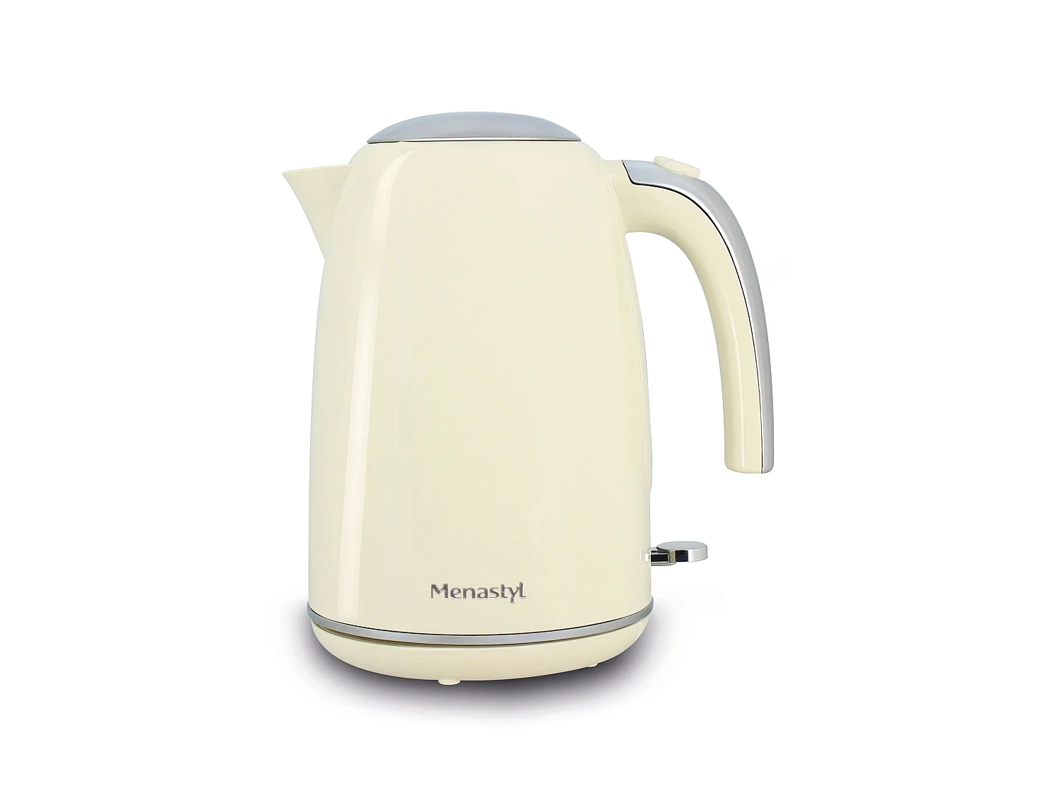 Menastyl - Bouilloire Retro 1.7l En Acier Inoxydable Crème