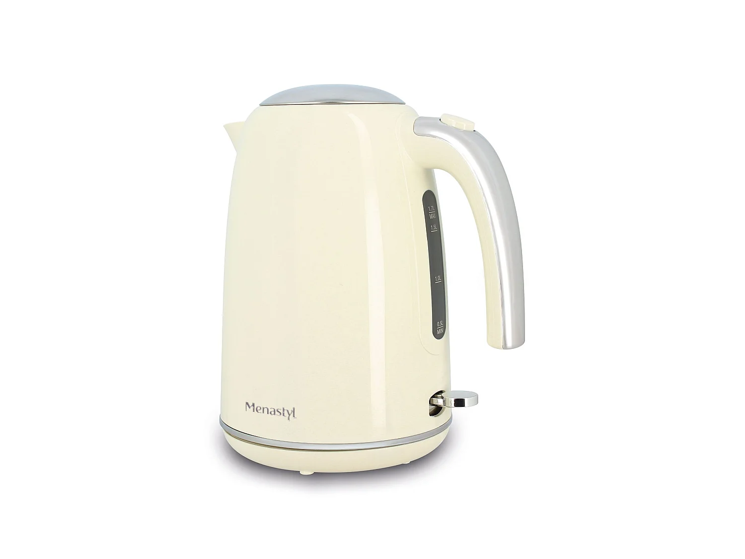 Menastyl - Bouilloire Retro 1.7l En Acier Inoxydable Crème