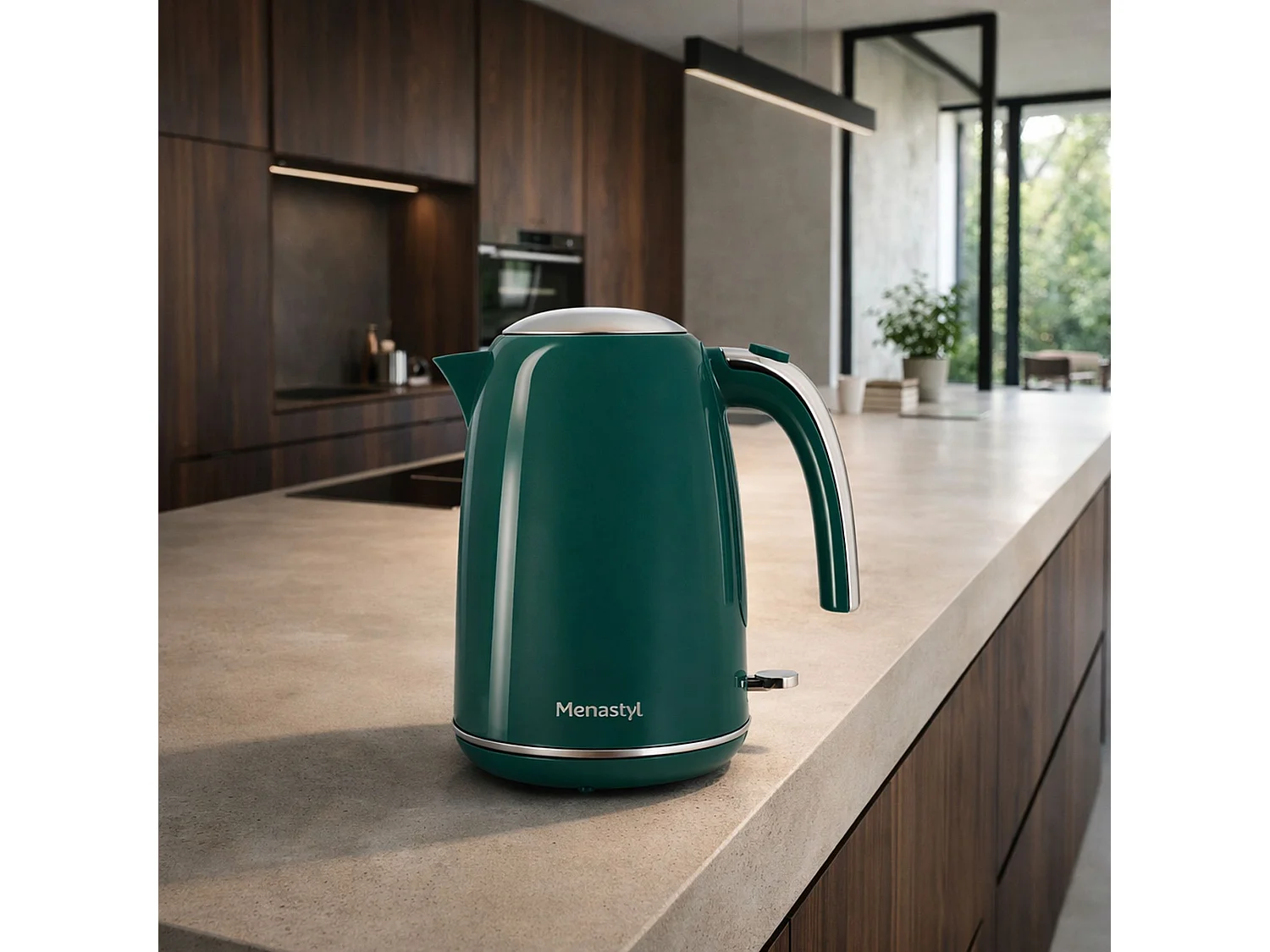 Menastyl - Bouilloire Retro 1.7l En Acier Inoxydable Bleu Canard