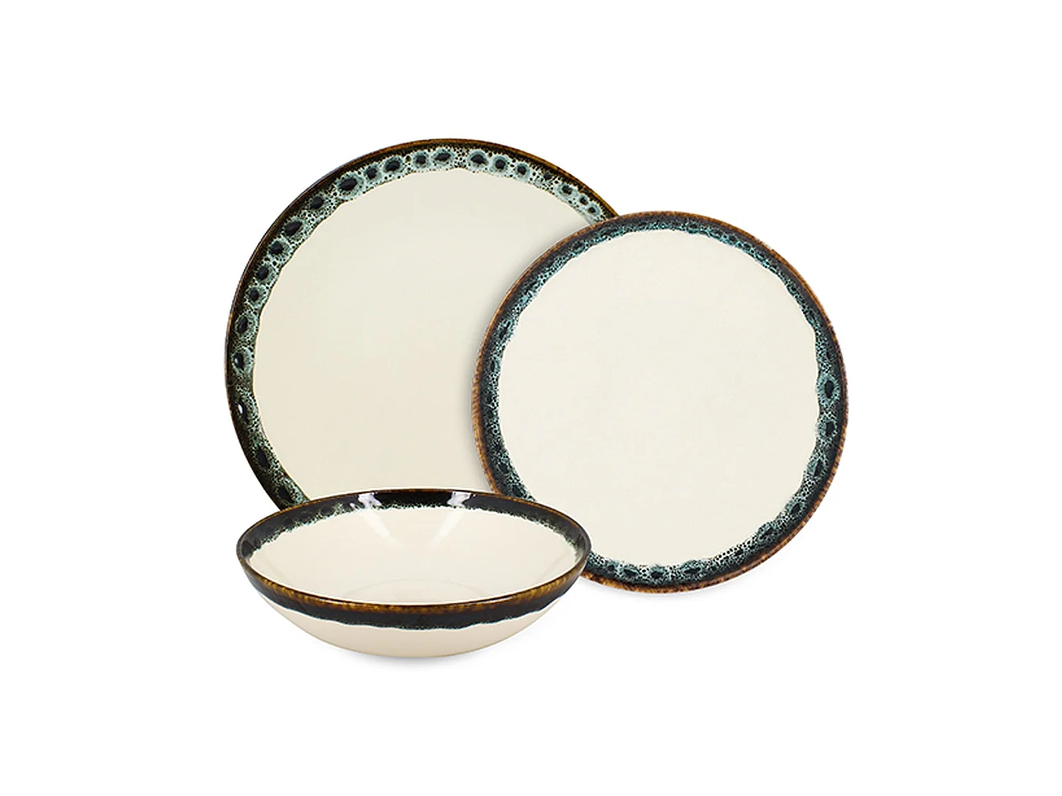 Novastyl - Lot De 36 Assiettes Atome En Faience