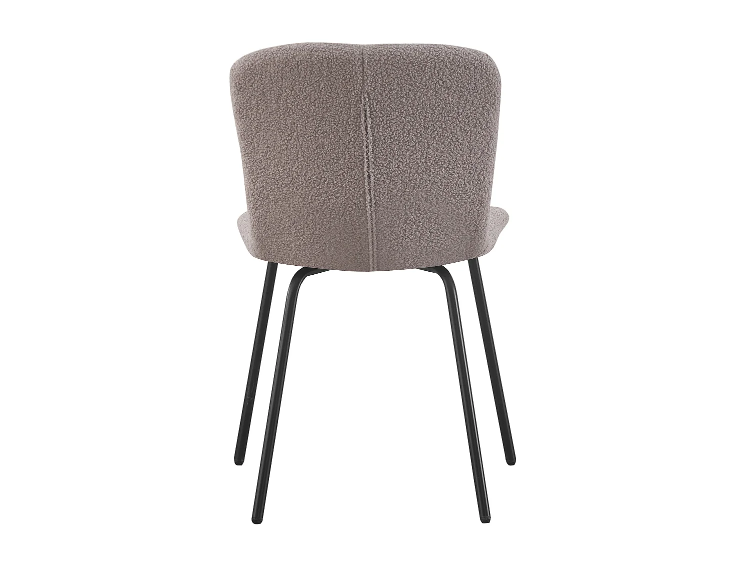 Chaise Cannes grise en tissu bouclette avec pieds en métal noir
