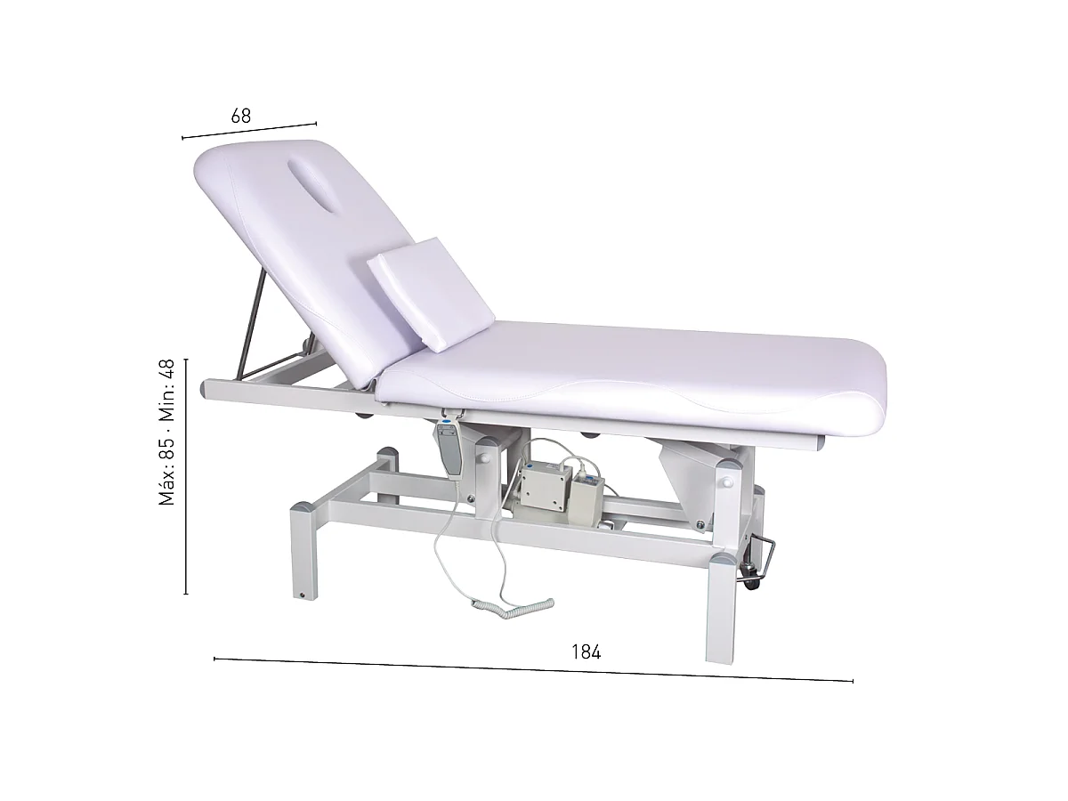 Table de soin électrique professionnelle blanche avec hauteur réglable