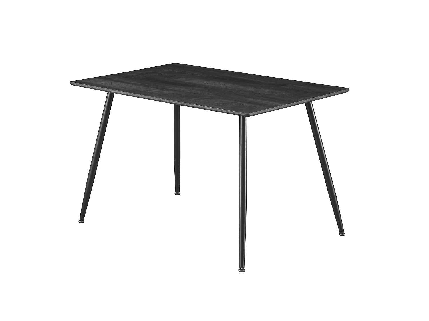 Table Béthune 120 x 80 cm effet bois foncé avec pieds en métal noir