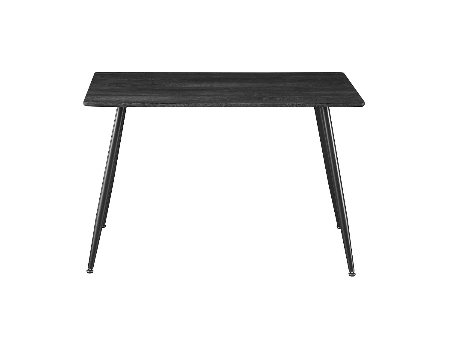 Table Béthune 120 x 80 cm effet bois foncé avec pieds en métal noir