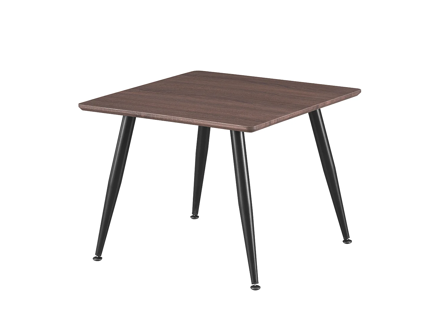 Table basse Monaco 60 x 60 cm avec plateau blanc et pieds en métal noir