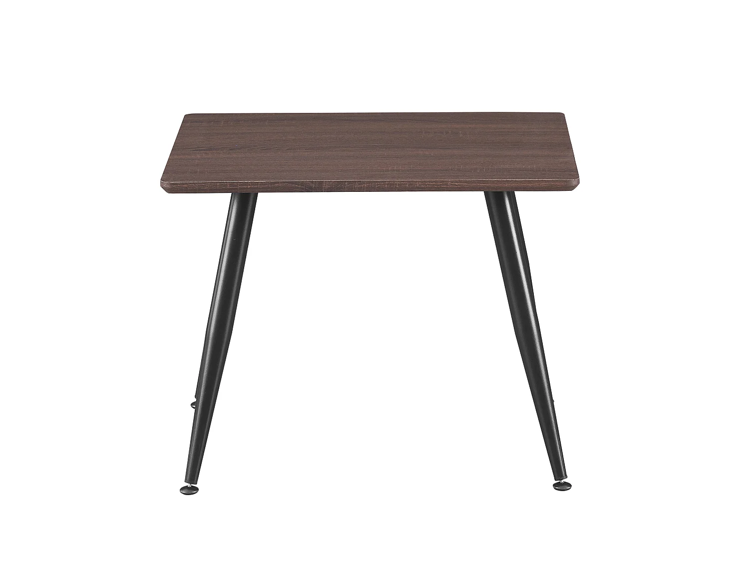 Table basse Monaco 60 x 60 cm avec plateau blanc et pieds en métal noir