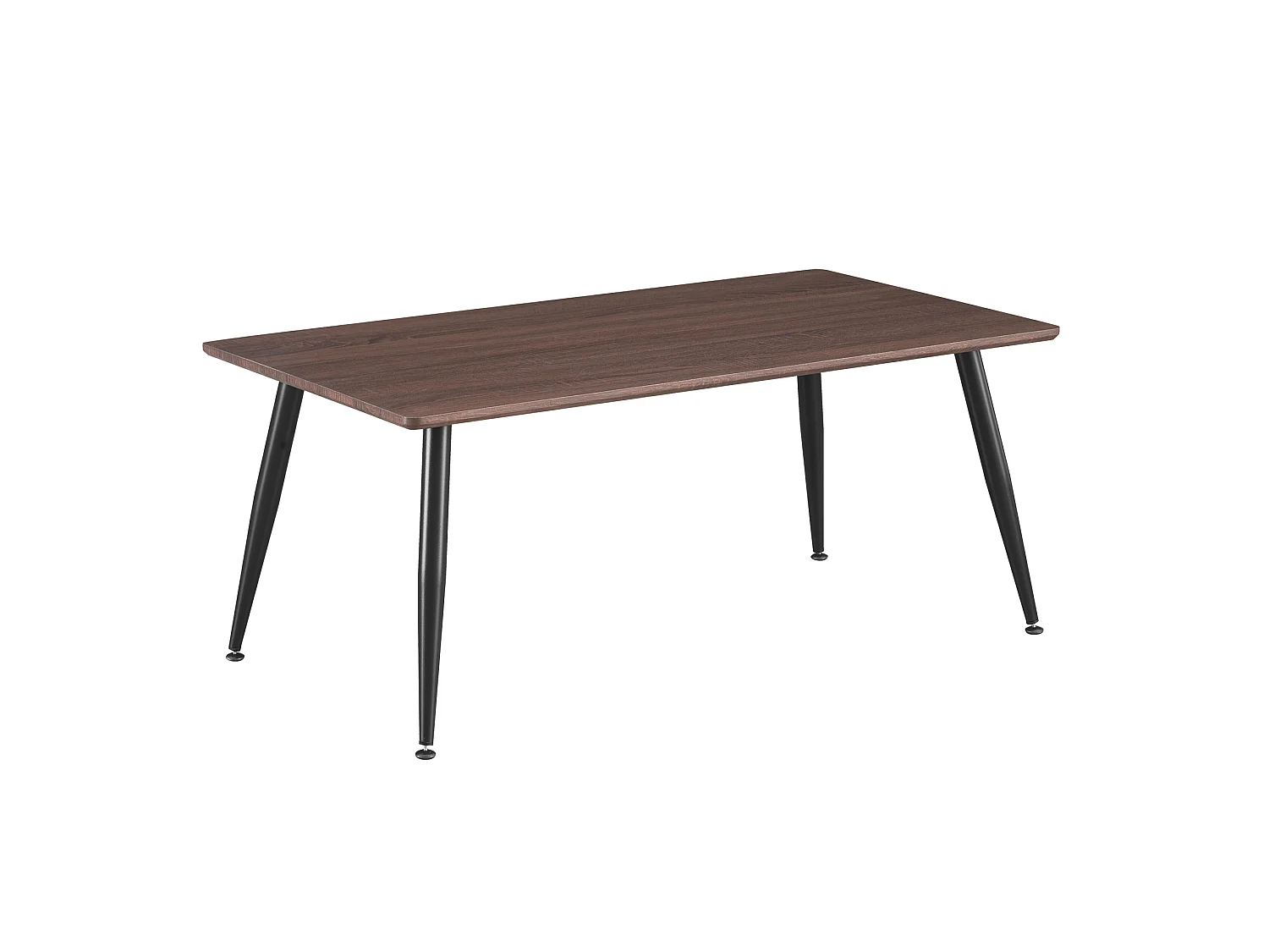 Table basse Niza 110 x 60 cm avec plateau blanc et pieds en métal noir