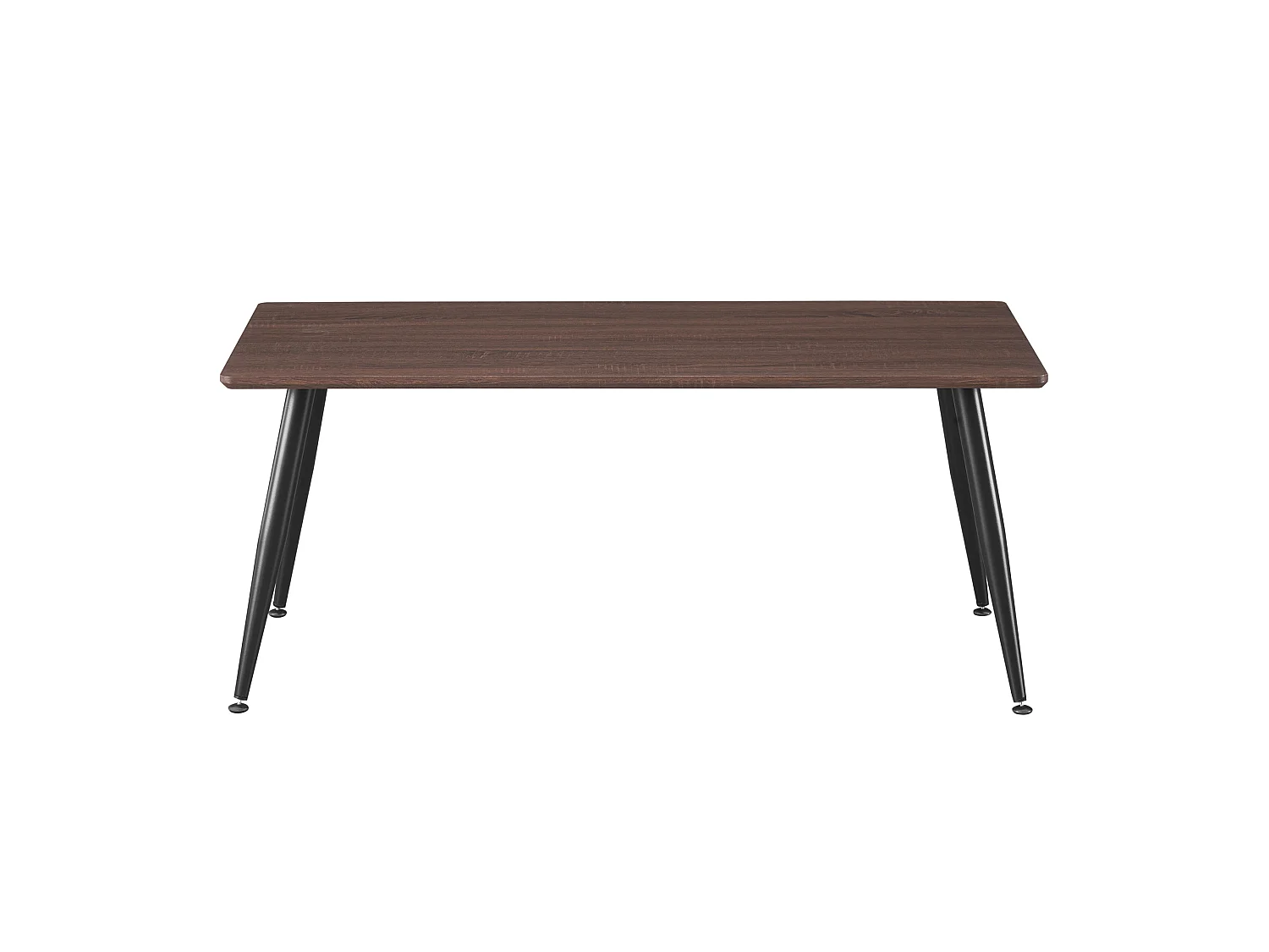 Table basse Niza 110 x 60 cm avec plateau blanc et pieds en métal noir