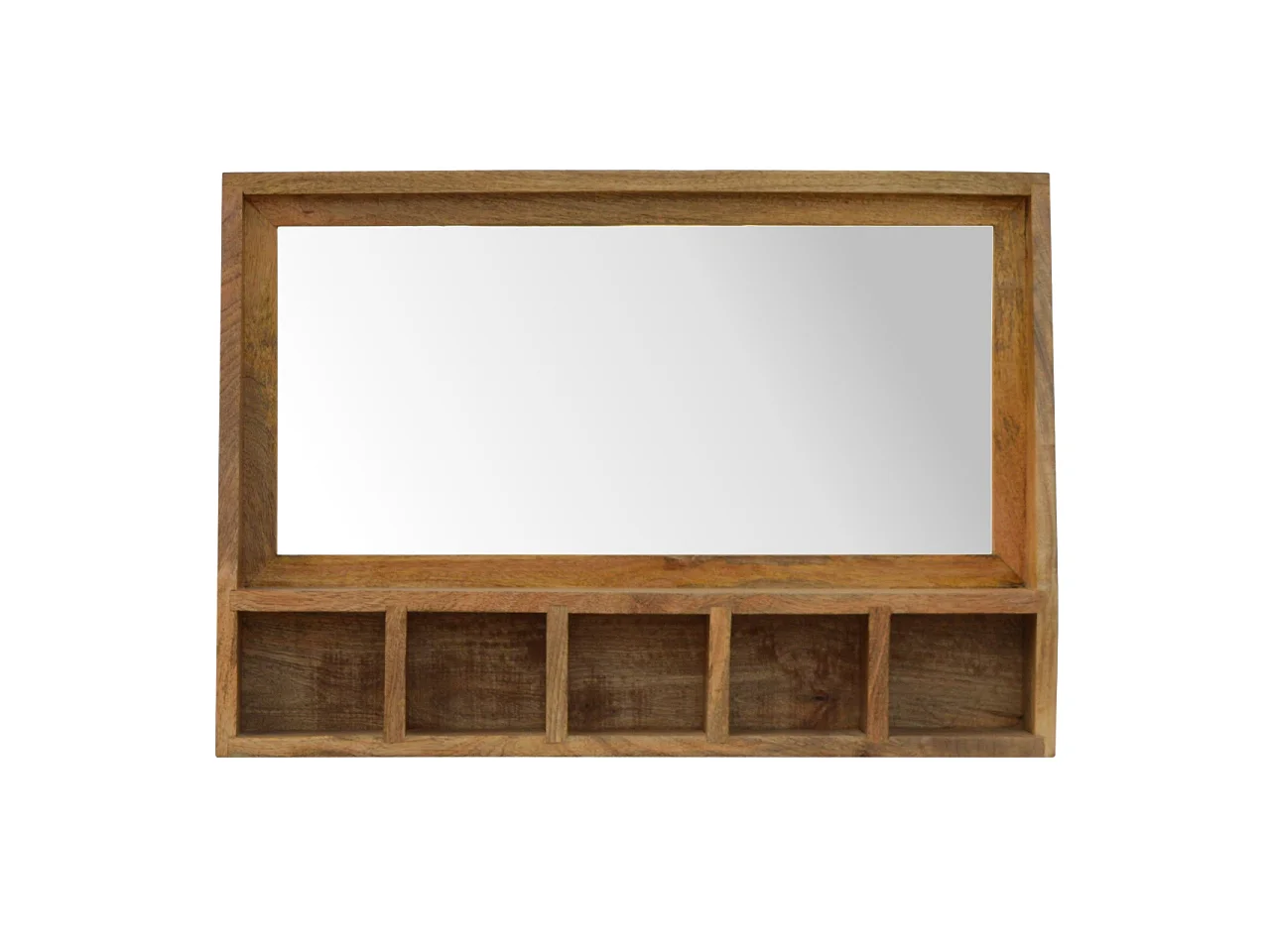 Artisan Furniture Solid Wood 5 Slot Floating Unit with Mirror, Beige