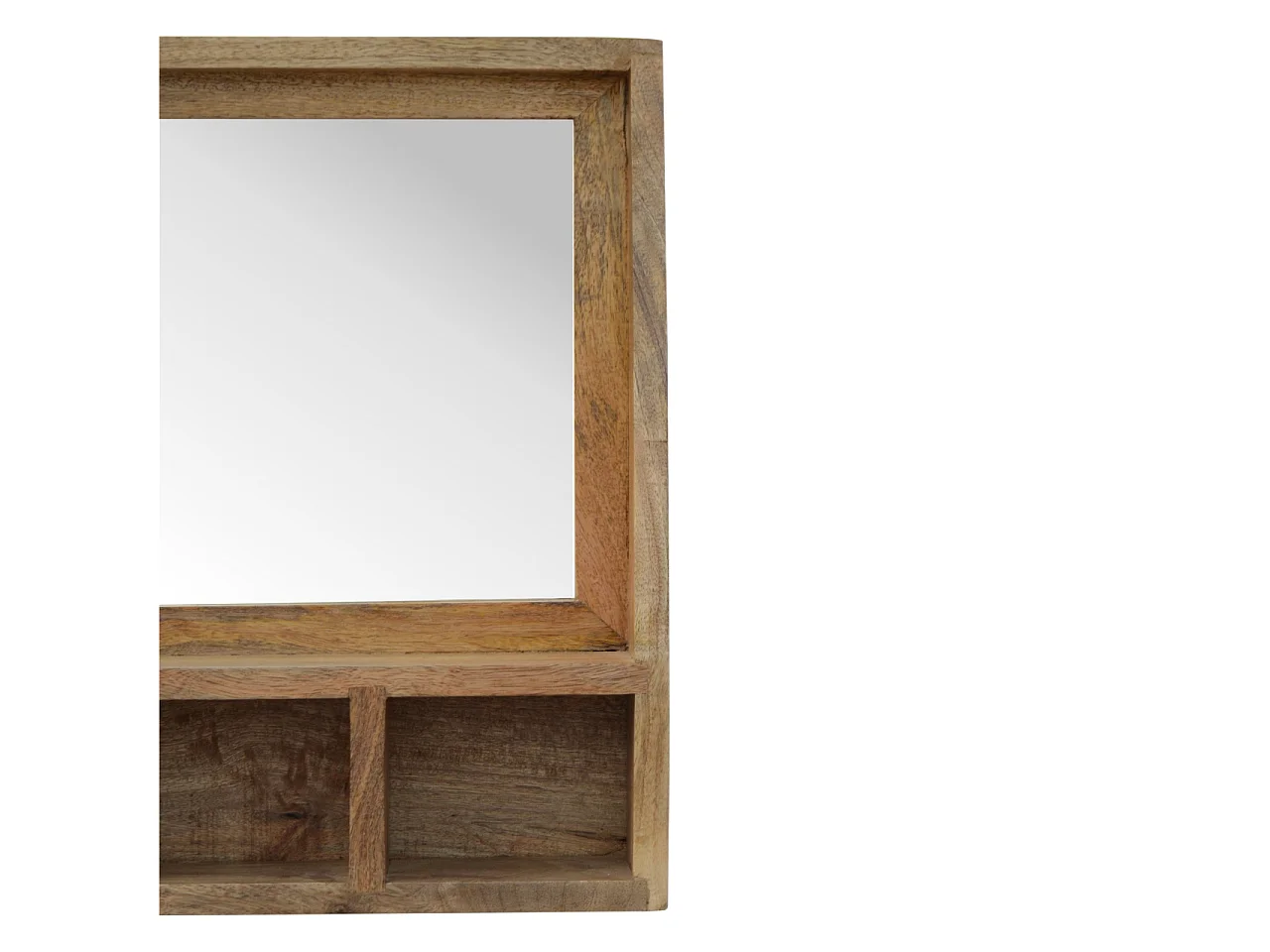 Artisan Furniture Solid Wood 5 Slot Floating Unit with Mirror, Beige