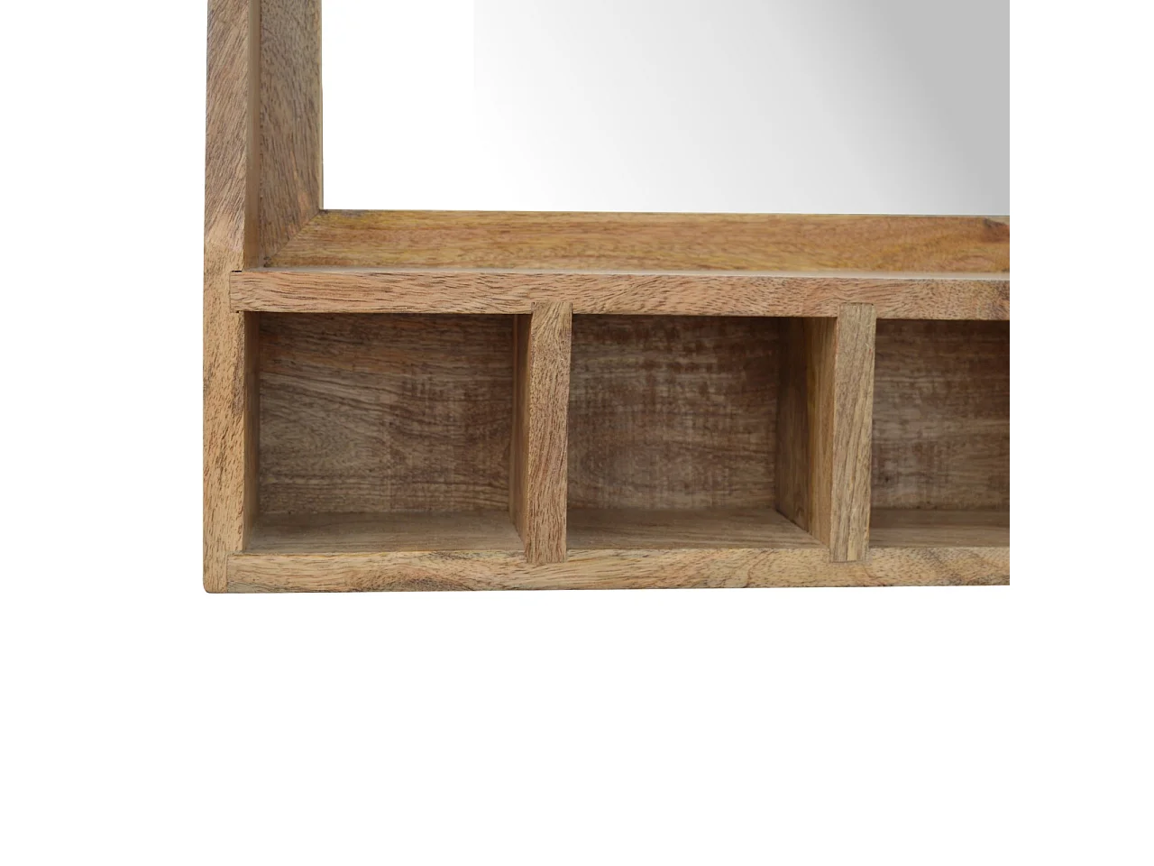 Artisan Furniture Solid Wood 5 Slot Floating Unit with Mirror, Beige