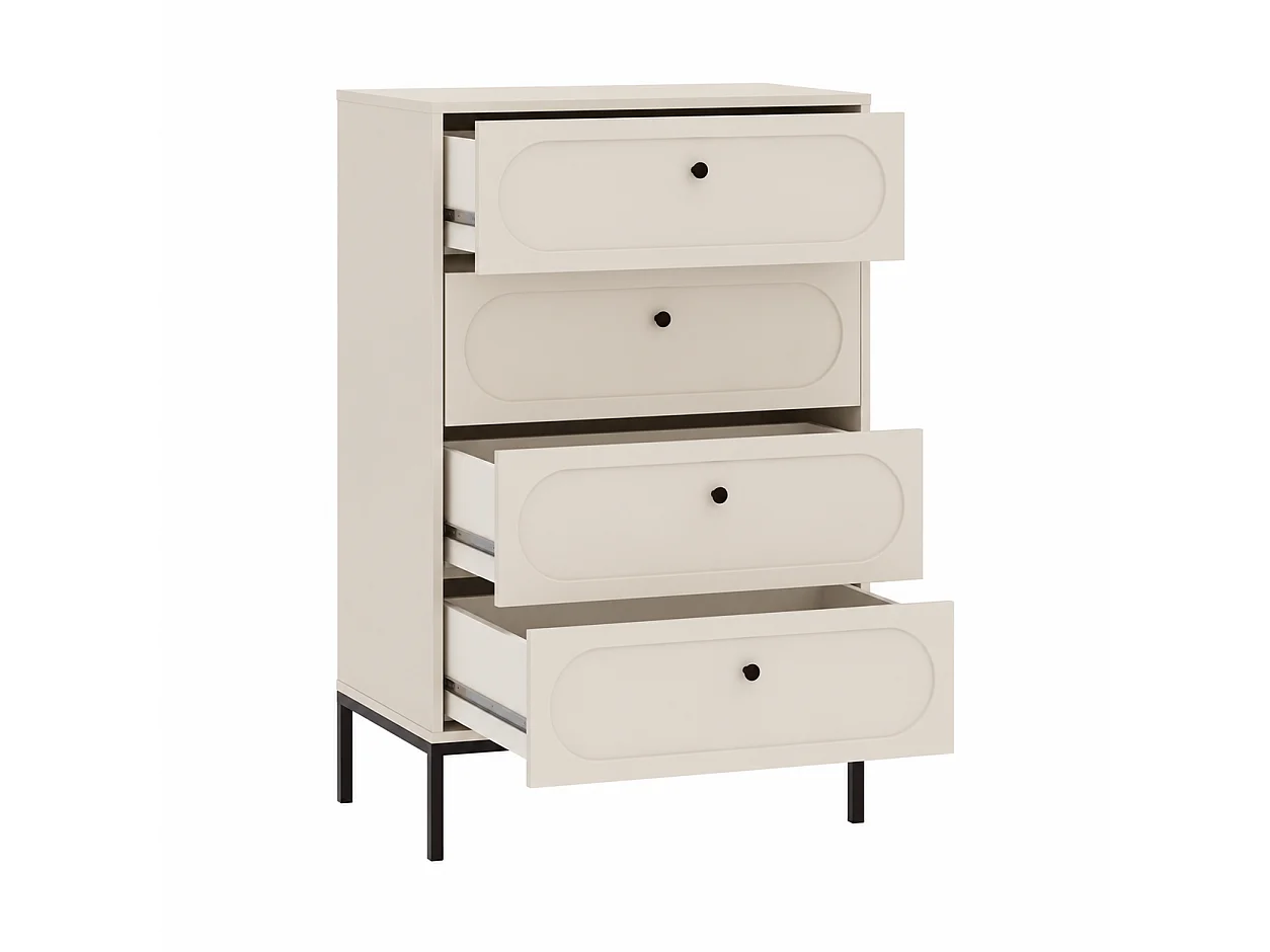 Commode 4 tiroirs, Cachemire, 75,9 x 40 x 115,5 cm
