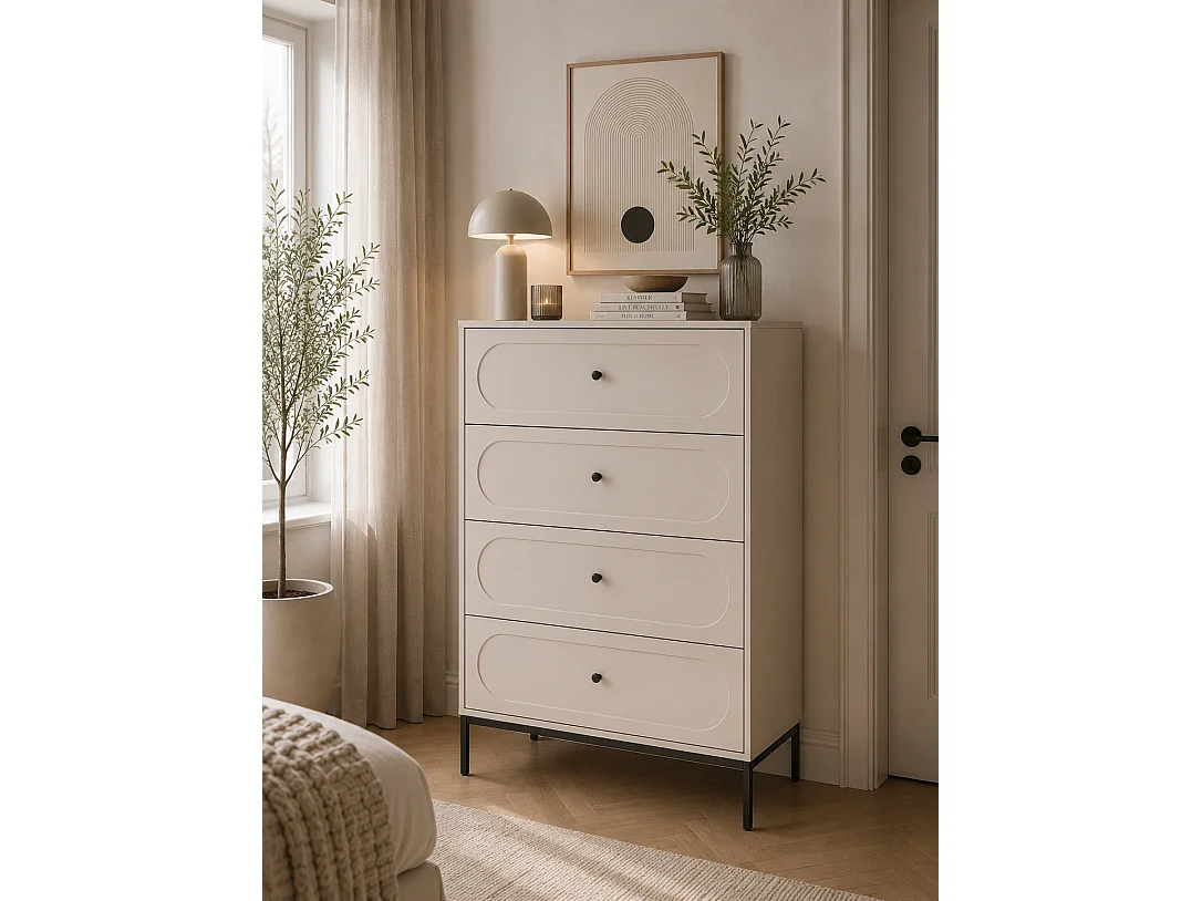 Commode 4 tiroirs, Cachemire, 75,9 x 40 x 115,5 cm