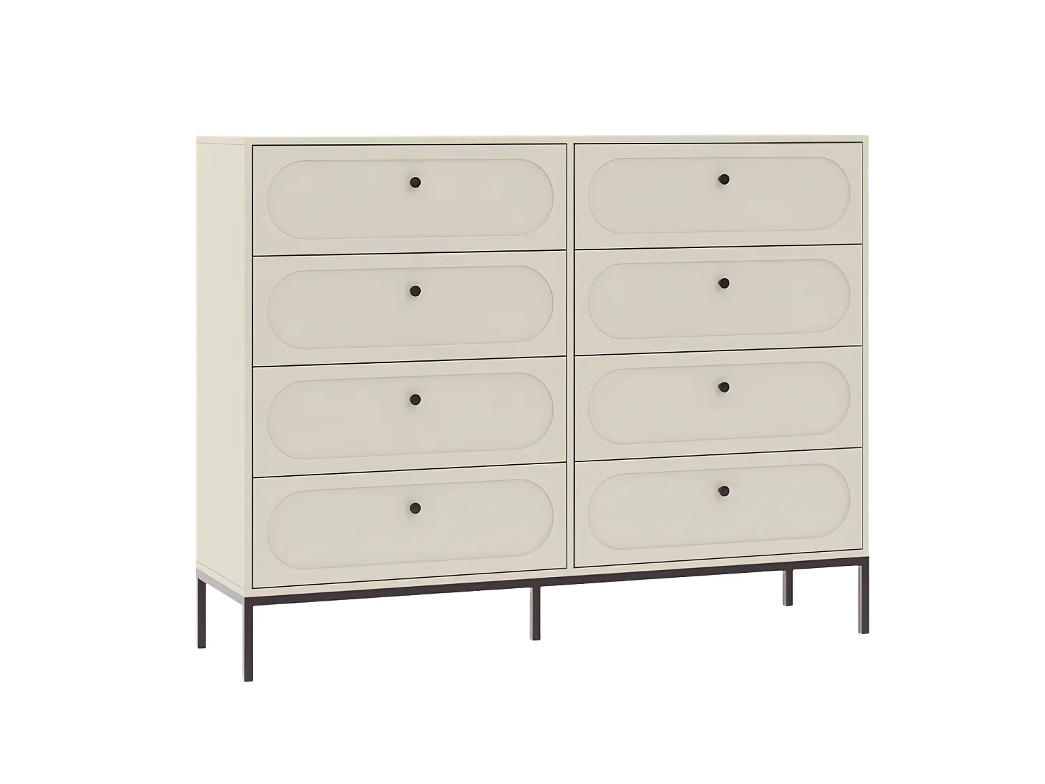 Commode 8 tiroirs, Cachemire, 150 x 40 x 115,5 cm
