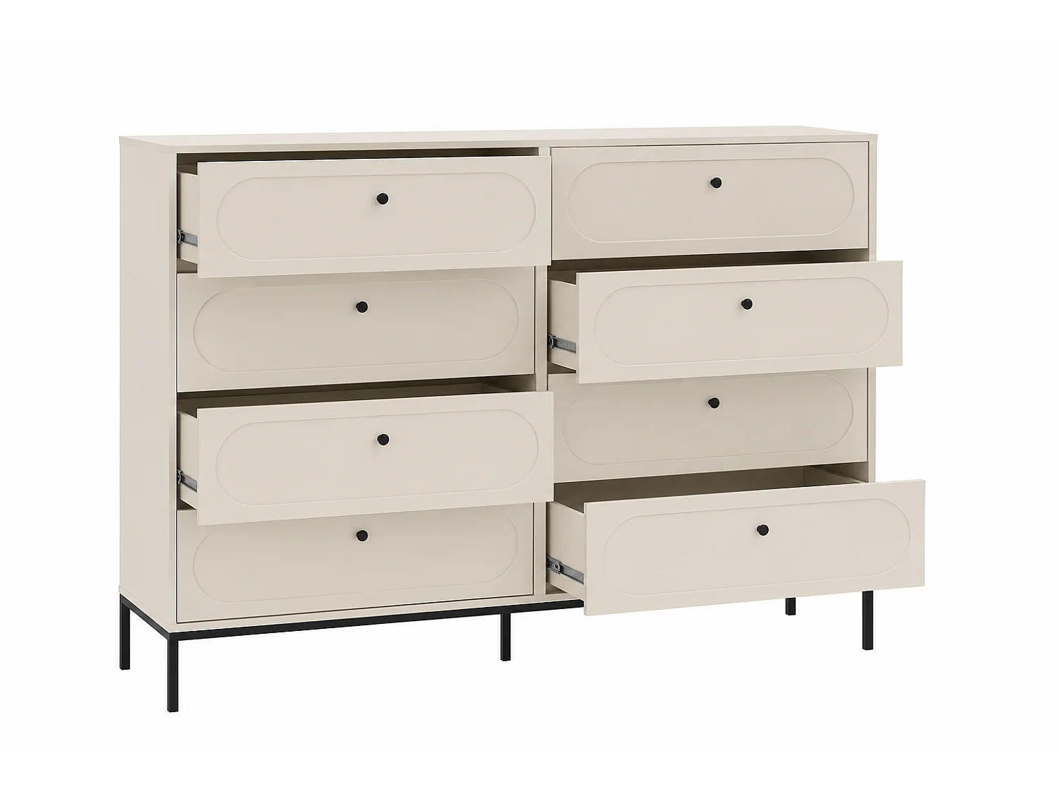 Commode 8 tiroirs, Cachemire, 150 x 40 x 115,5 cm