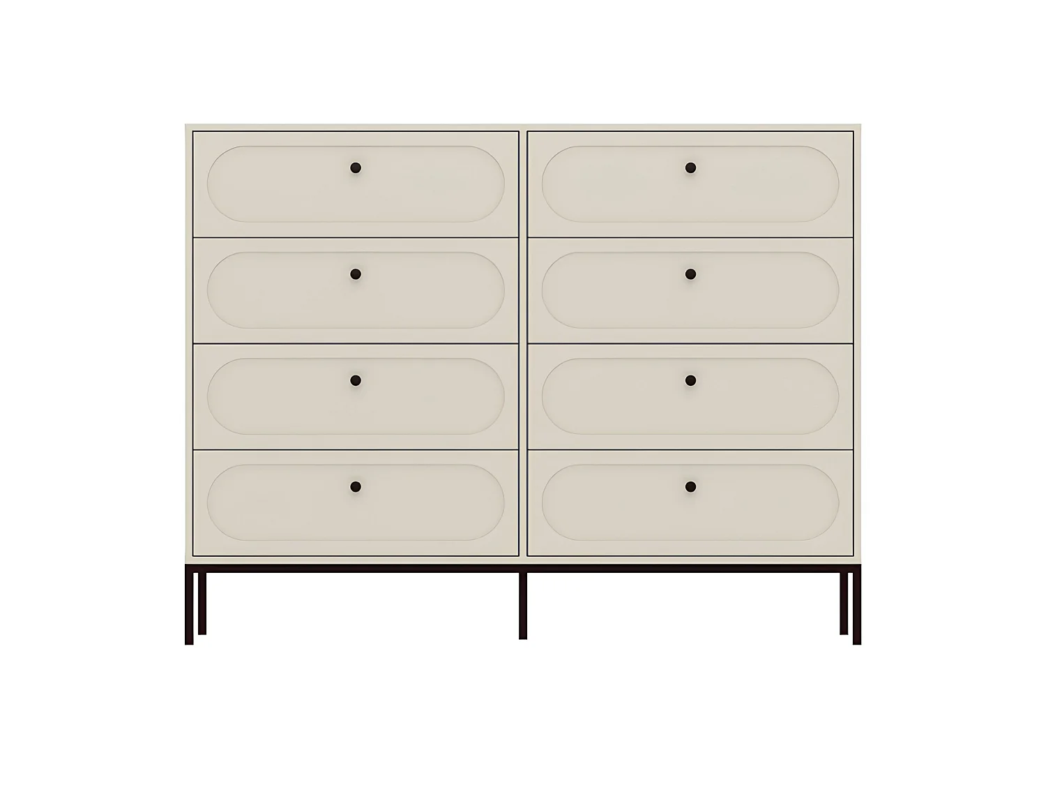 Commode 8 tiroirs, Cachemire, 150 x 40 x 115,5 cm