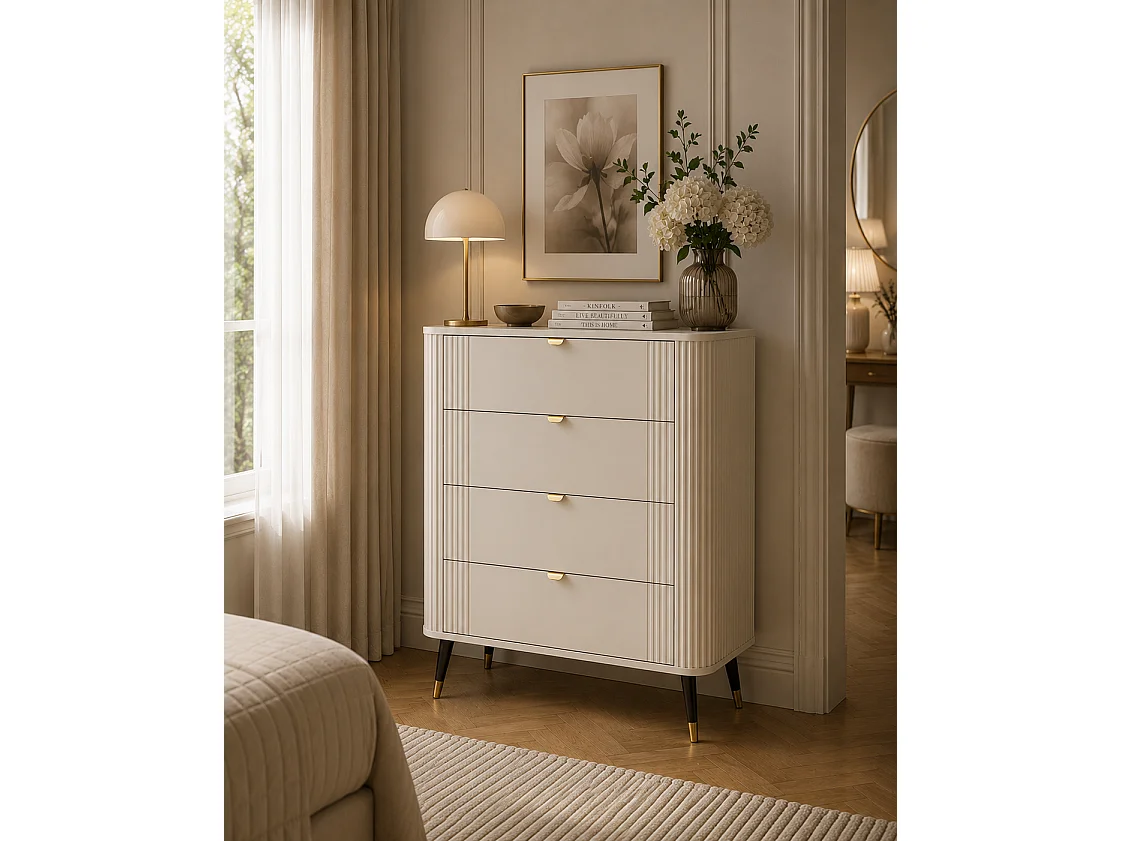 Commode 4 tiroirs, Cachemire, 78,4 x 40 x 98,4 cm
