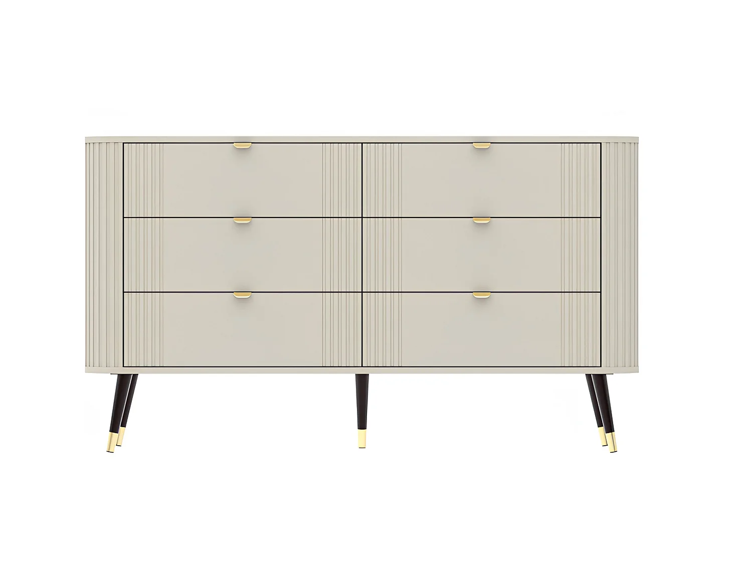 Kommode med 6 skuffer, Cashmere, 138,2 x 40 x 79,7 cm
