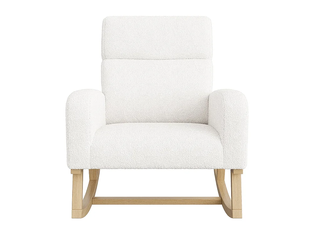 Chaise à bascule - 78 x 69 x 87 cm - avec dossier haut et poche latérale - velours d'agneau