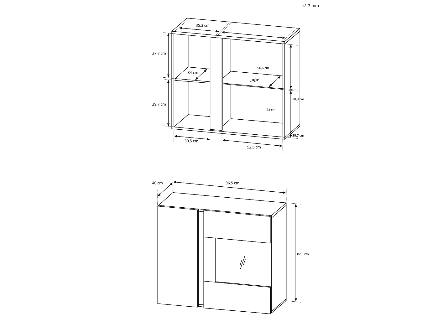 Wandvitrine, Weiß + Hochglanzweiß + Grandson Eiche, 96,5 x 82,5 x 40 cm