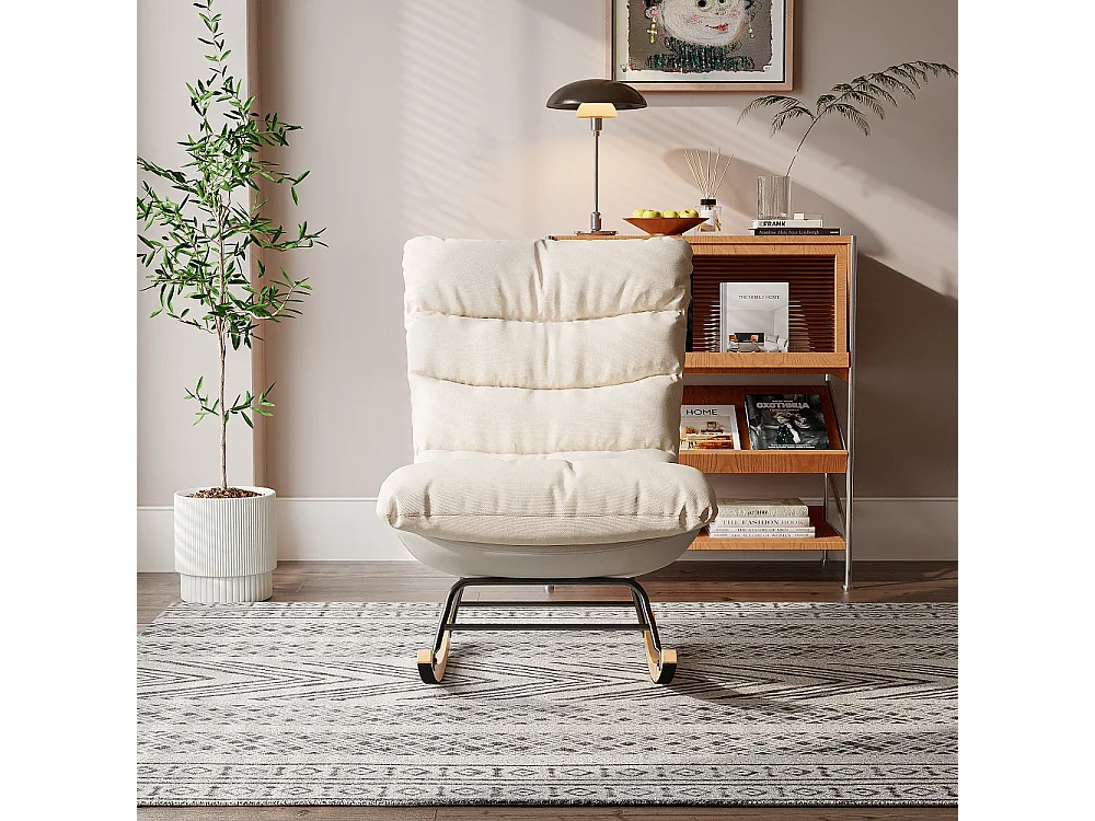 Chaise à bascule - 72 x 83 x 93 cm - Design ergonomique avec base haut dossier en bois