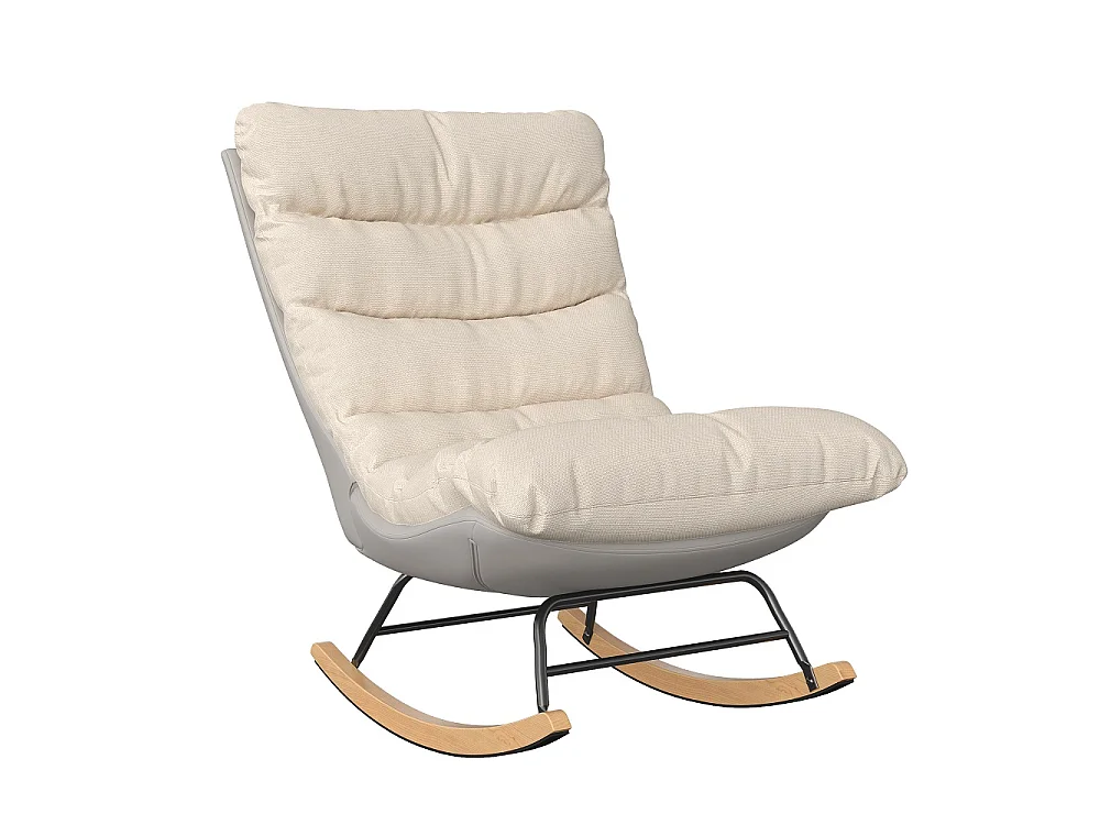 Chaise à bascule - 72 x 83 x 93 cm - Design ergonomique avec base haut dossier en bois