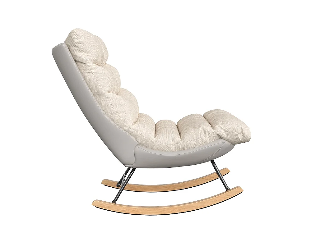 Chaise à bascule - 72 x 83 x 93 cm - Design ergonomique avec base haut dossier en bois