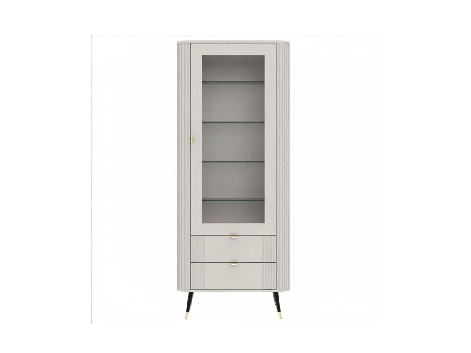 Vitrine mit 2 Schubladen, Kaschmir, 78,4 x 40 x 192,4 cm