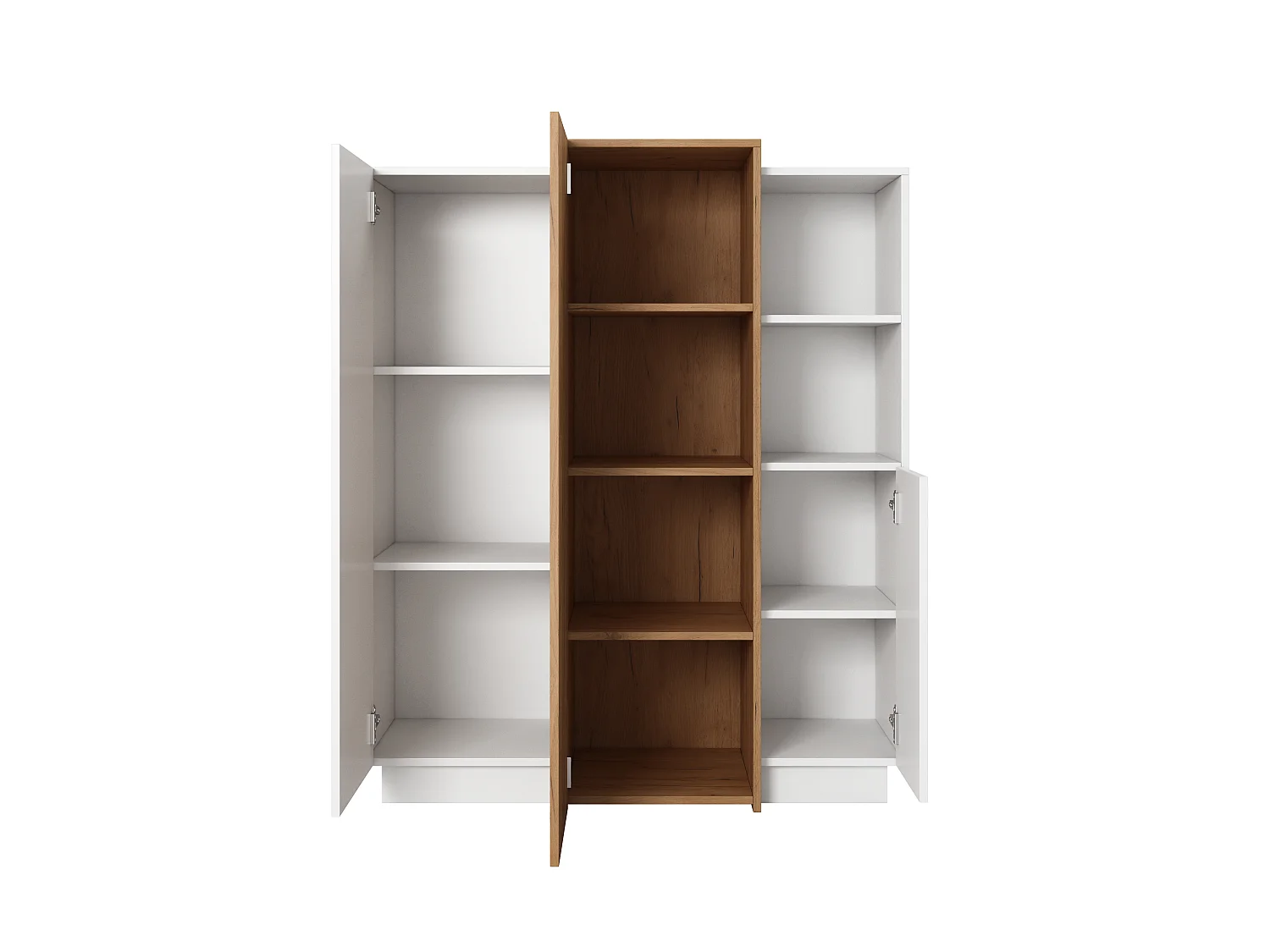 Komoda nowoczesna do salonu sypialni, biały / dąb craft złoty, 110 x 45 x 133,5 cm