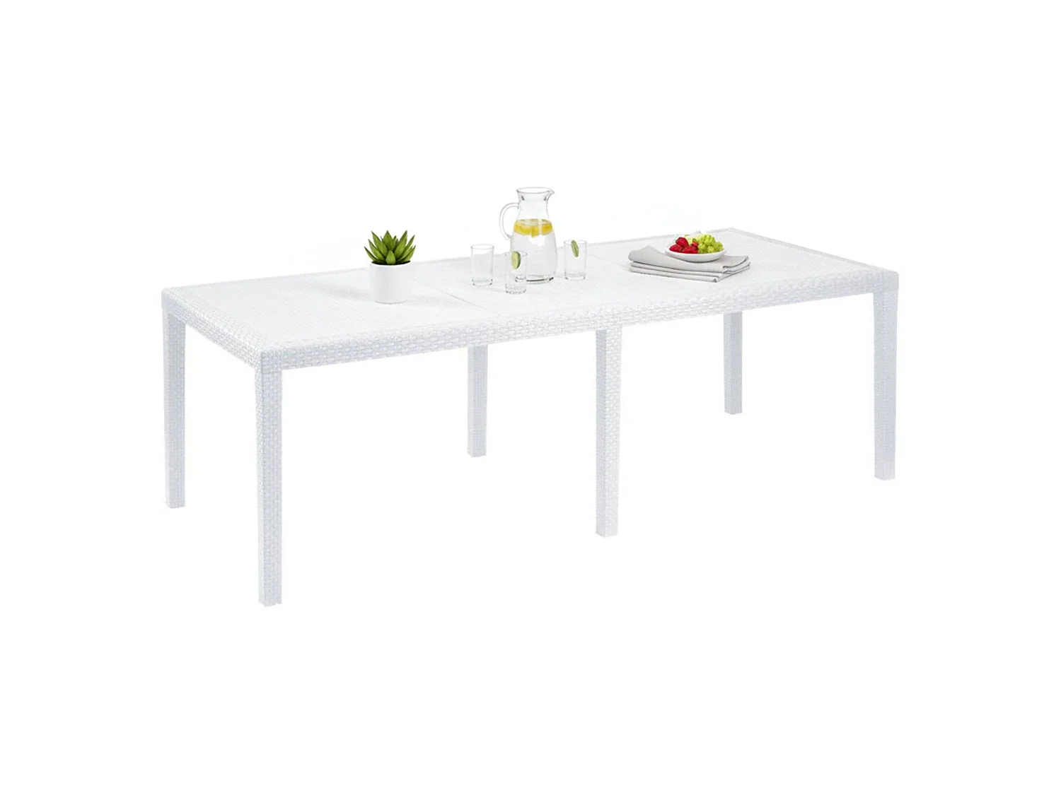 Tavolo da Esterno Abbaviva, 10 Posti Made in Italy, 90x150x72h cm Bianco