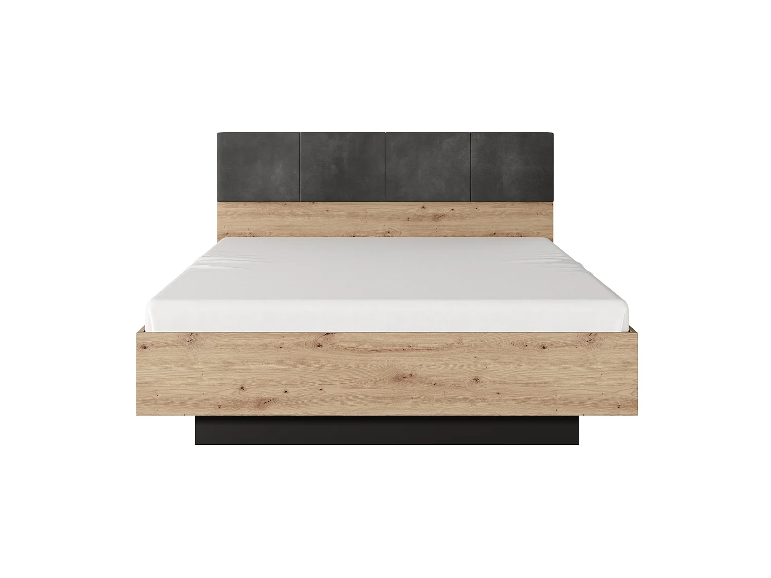 Bett 160x200, Eiche Artisan + Anthrazit, 163,2 x 104 x 210 cm