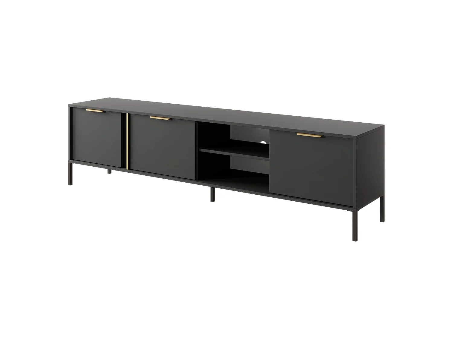 Niedriger TV-Schrank für Wohnzimmer, Anthrazit, 203 x 39,5 x 53,4 cm