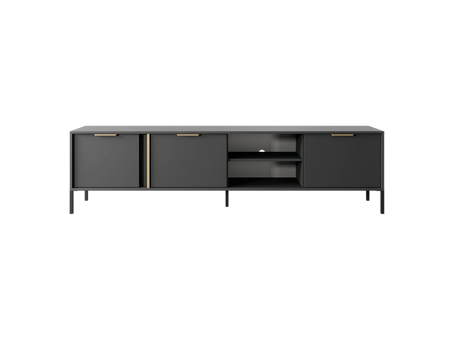 Niedriger TV-Schrank für Wohnzimmer, Anthrazit, 203 x 39,5 x 53,4 cm