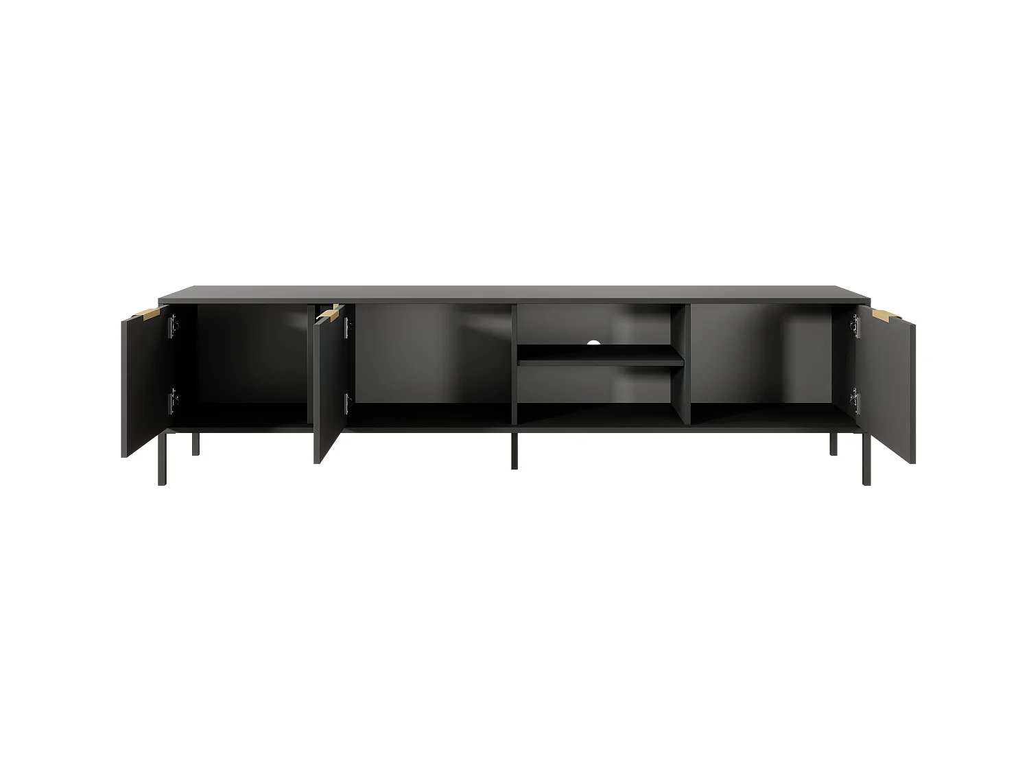 Niedriger TV-Schrank für Wohnzimmer, Anthrazit, 203 x 39,5 x 53,4 cm