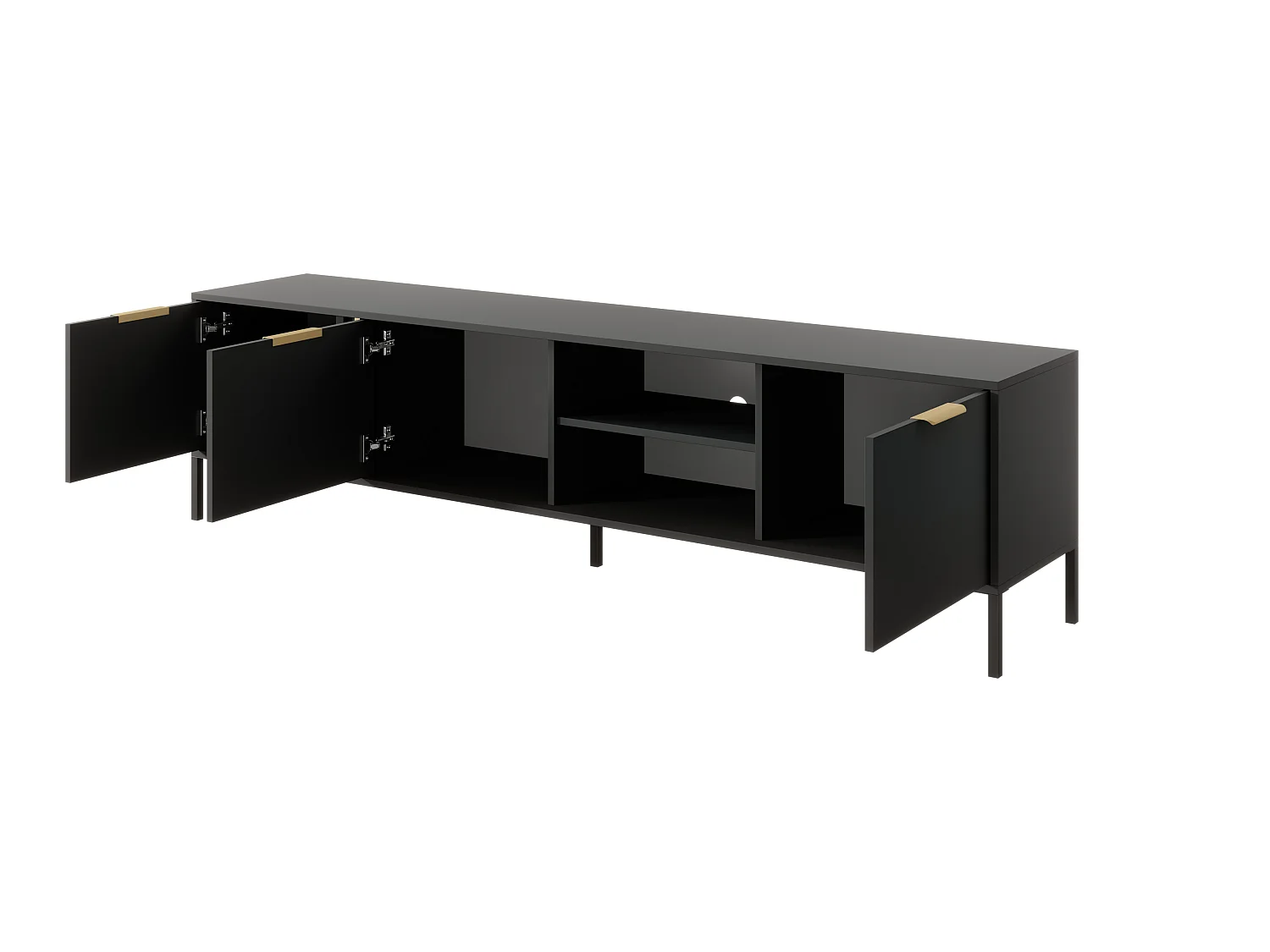 Niedriger TV-Schrank für Wohnzimmer, Anthrazit, 203 x 39,5 x 53,4 cm