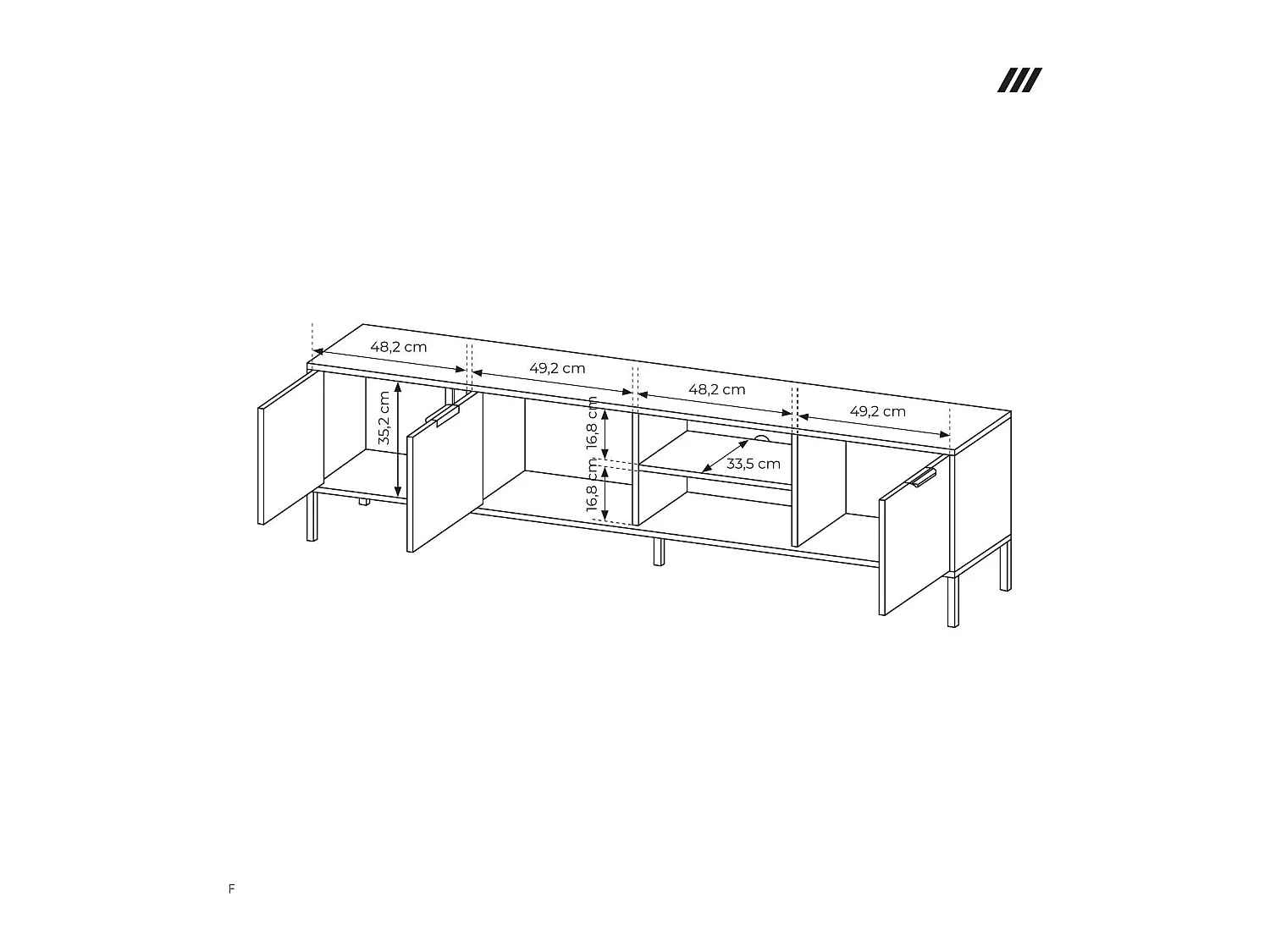 Niedriger TV-Schrank für Wohnzimmer, Anthrazit, 203 x 39,5 x 53,4 cm