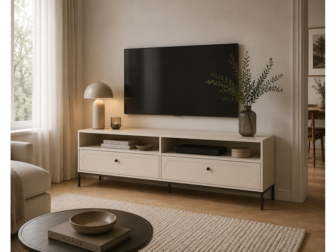TV-Schrank, Kaschmir, 150 x 40 x 60 cm