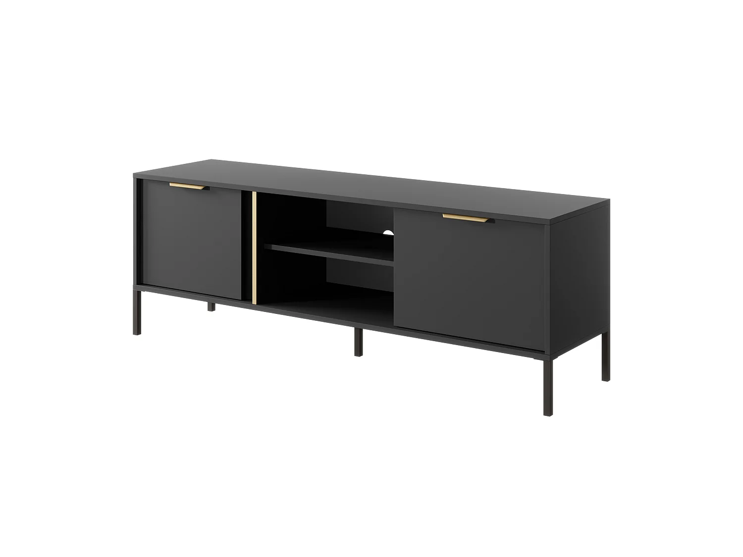 Kompakter TV-Schrank für Wohnzimmer, Anthrazit, 153 x 39,5 x 53,4 cm