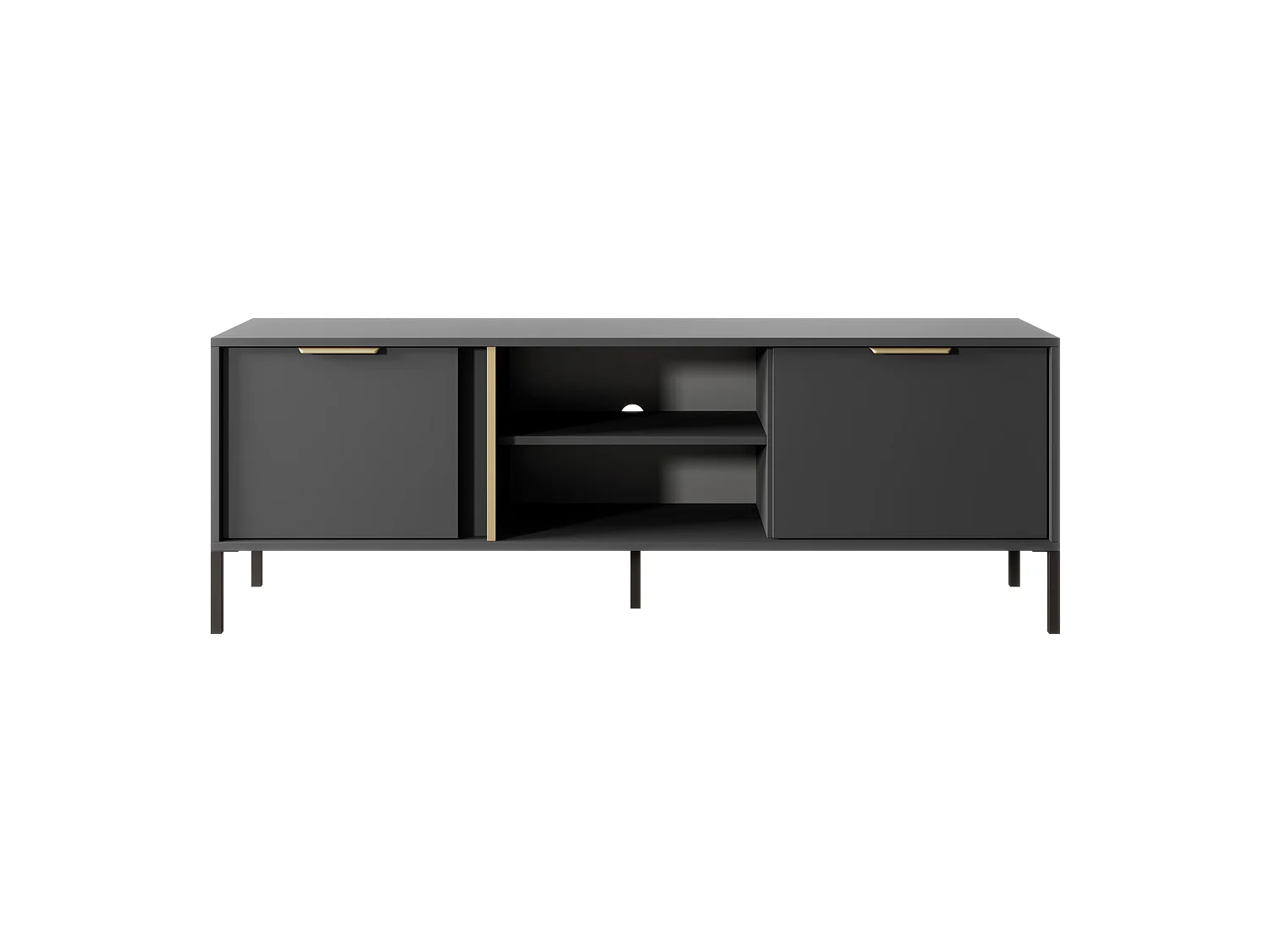 Kompakter TV-Schrank für Wohnzimmer, Anthrazit, 153 x 39,5 x 53,4 cm