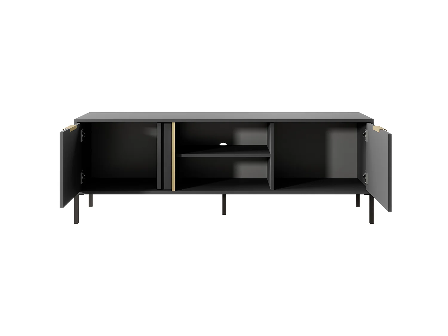 Kompakter TV-Schrank für Wohnzimmer, Anthrazit, 153 x 39,5 x 53,4 cm