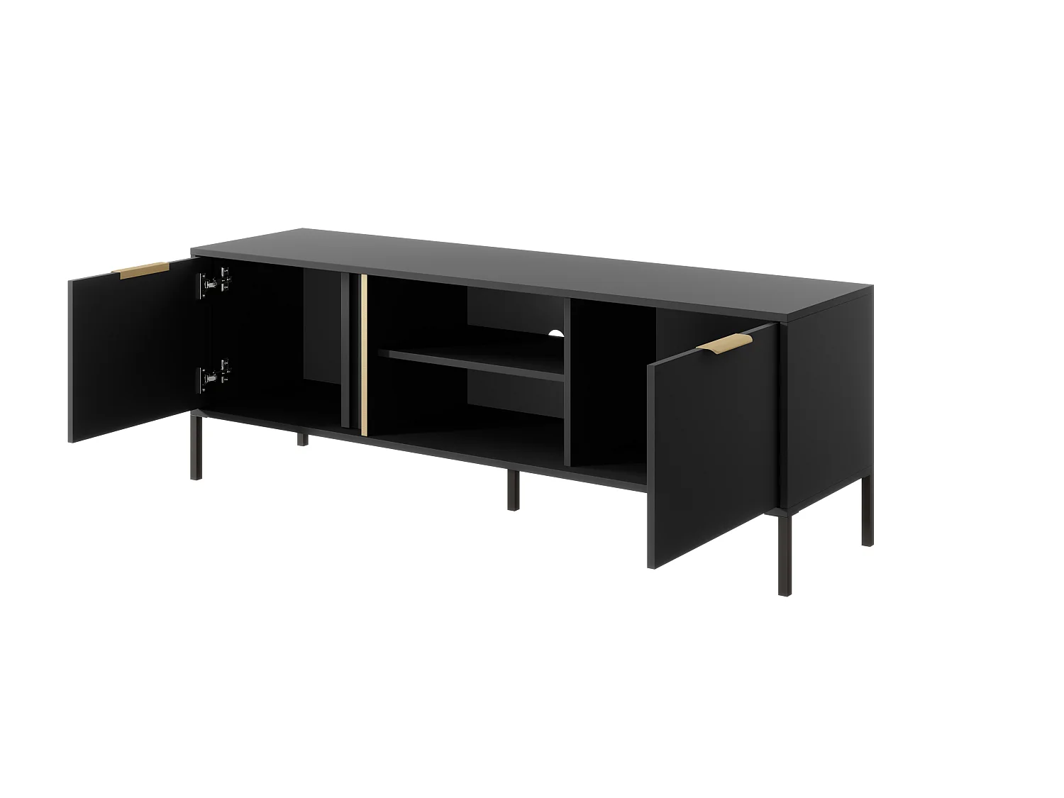 Kompakter TV-Schrank für Wohnzimmer, Anthrazit, 153 x 39,5 x 53,4 cm