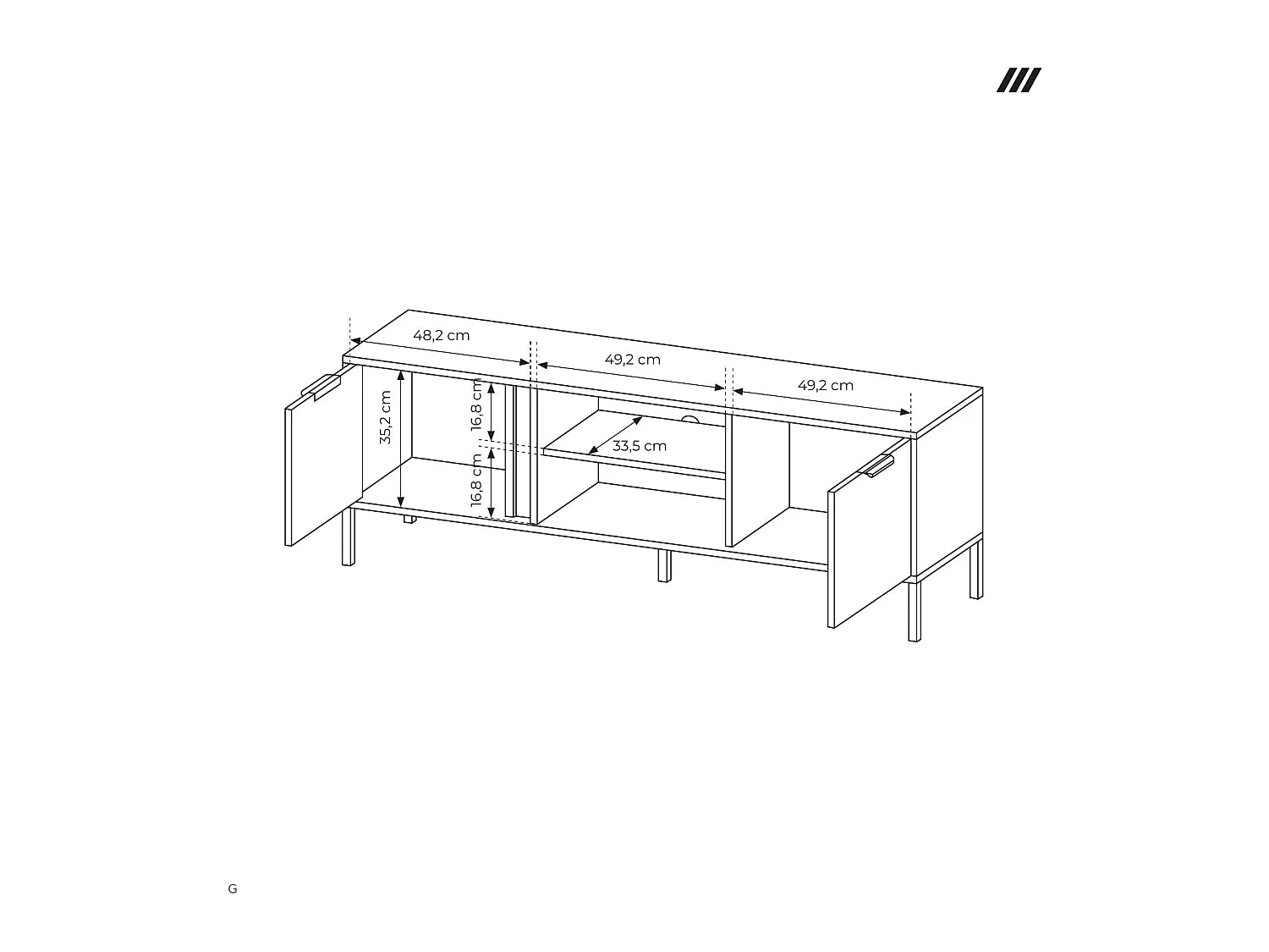 Kompakter TV-Schrank für Wohnzimmer, Anthrazit, 153 x 39,5 x 53,4 cm