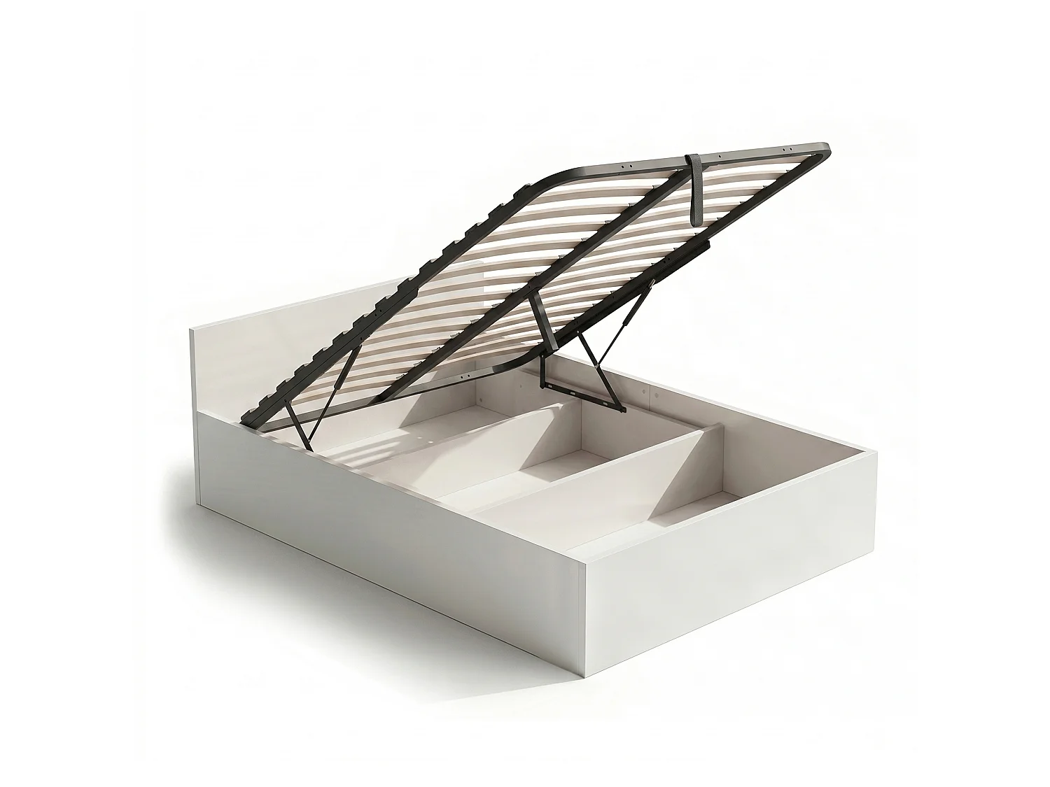 Cama com sommier rebatível 120x200 cm estrado elevatório de metal Branco