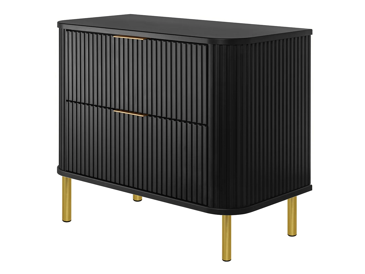 Free-standing bathroom cabinet with drawers and metal legs, colour Black, gold handle, gold legs, 80 x 41.5 x 66.7 cm