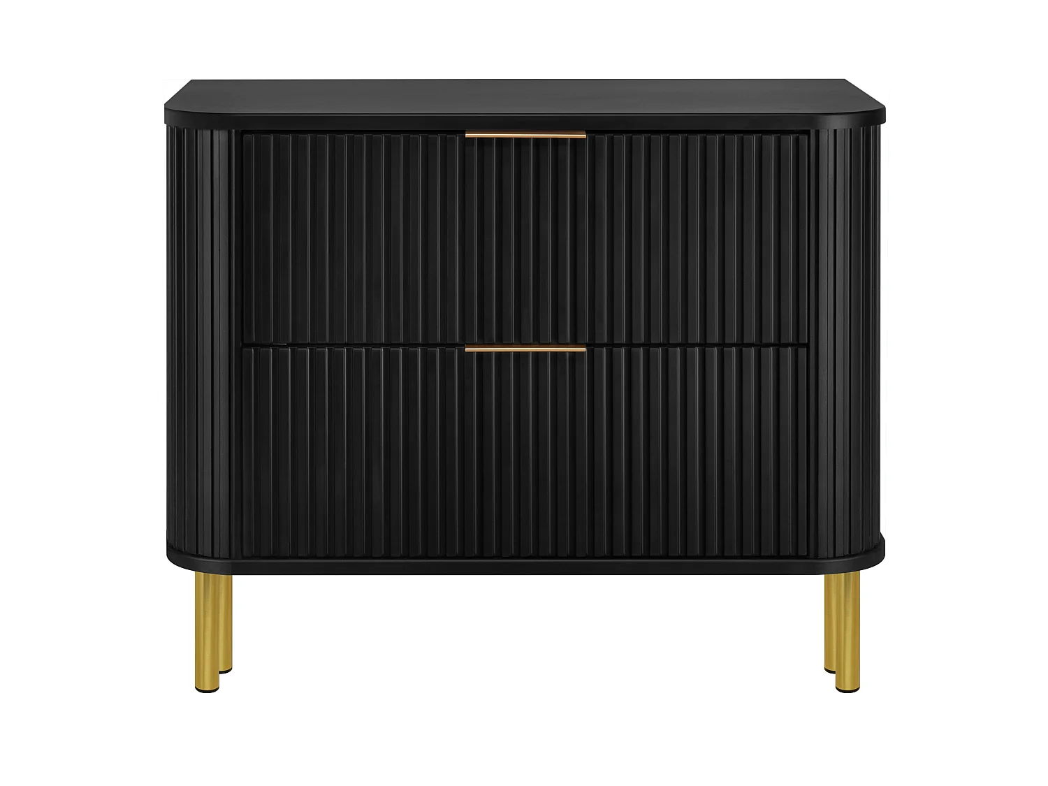 Free-standing bathroom cabinet with drawers and metal legs, colour Black, gold handle, gold legs, 80 x 41.5 x 66.7 cm